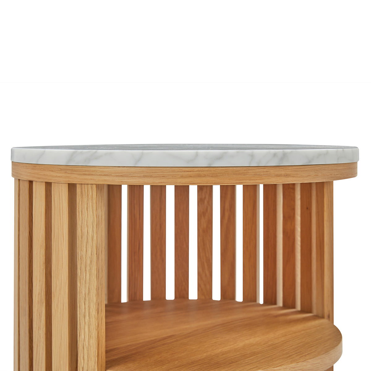 Modern White Marble Nightstand with Drawer - Elegant Bedside Table for Bedroom, Living Room, or Office - Perfect for Storage and Decor