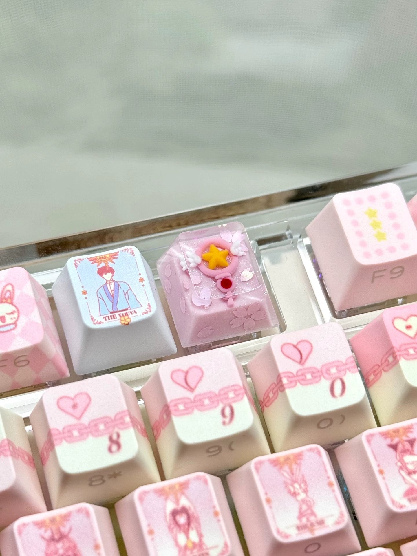 KINOMOTOSAKURA Magic Wand with Crystal Glue Drops - Custom Resin Keycaps for Mechanical Keyboards (Perfect for Gaming, Typing & DIY Keyboard Enthusiasts)