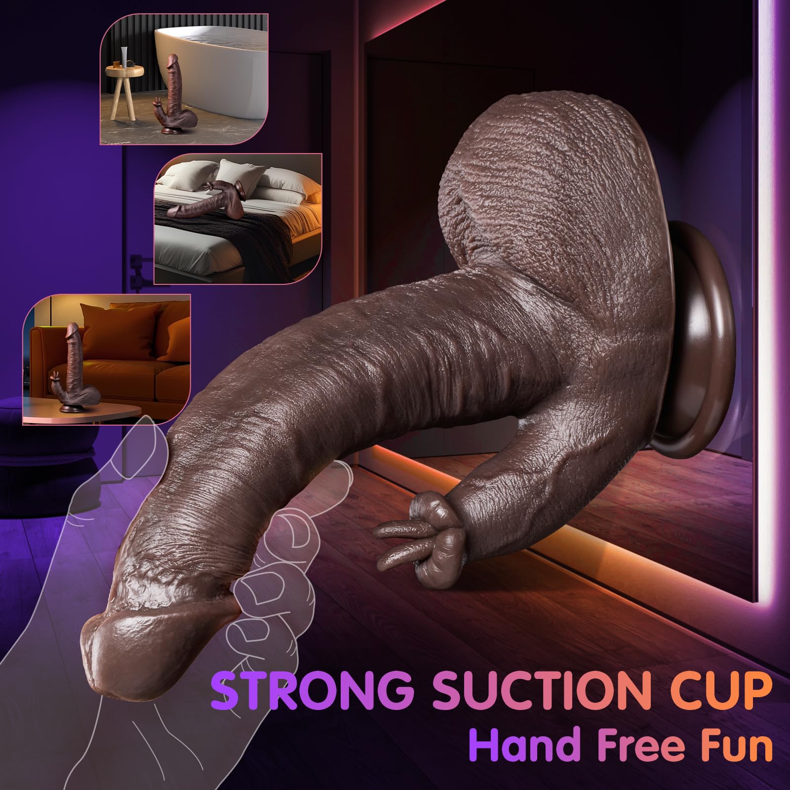 5-in-1 Silicone Suction Cup Thrusting Dildo Vibrator - 10 Thrusting & 10 Vibration Modes with Heating & Licking Functions, Remote Control Realistic Sex Toy for Women & Men | Perfect for Couples Play, Solo Pleasure & BDSM Exploration