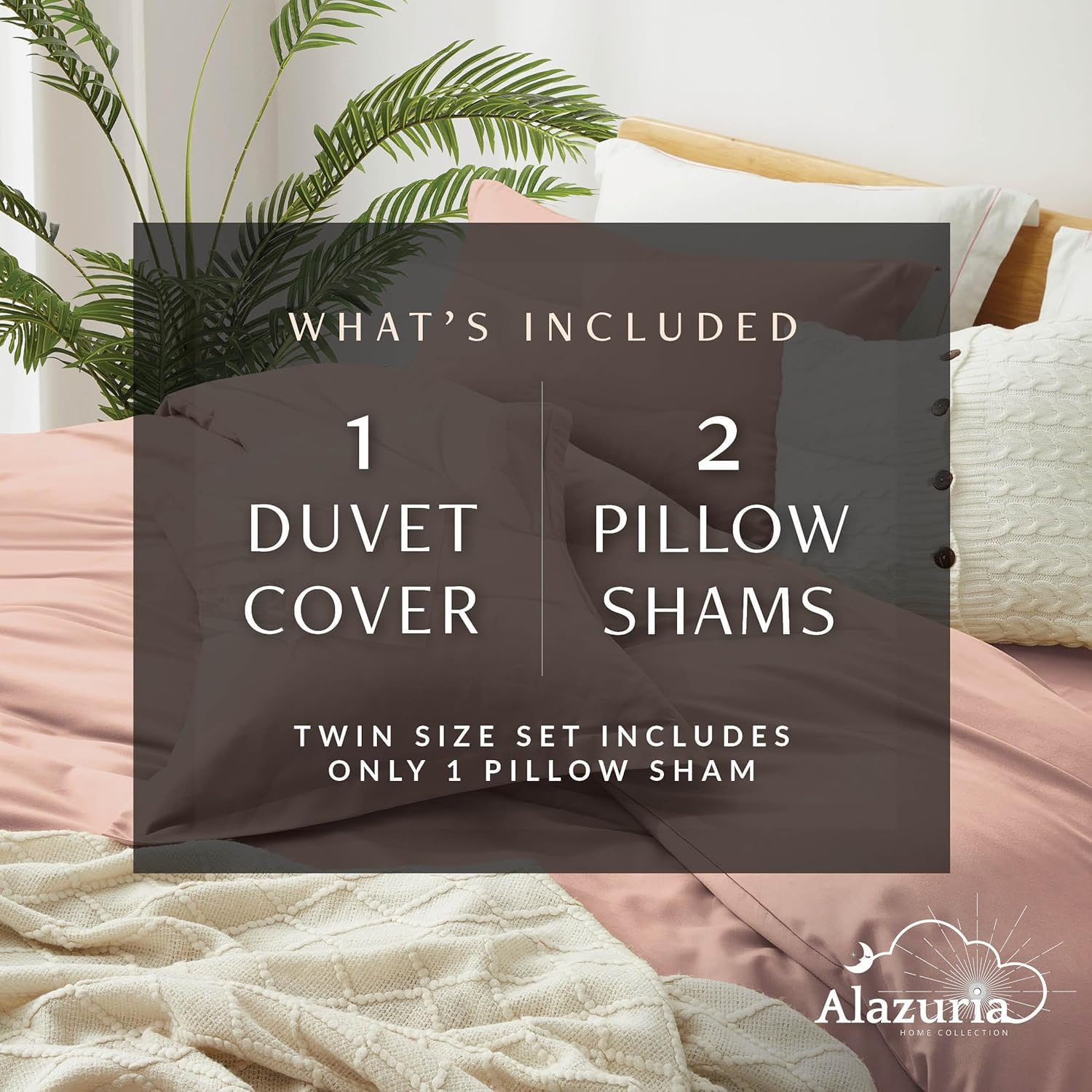 King Size Duvet Cover Set - 3 Piece Soft Double Brushed Comforter Cover with Zipper Closure & Corner Ties (104