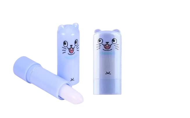 New Cute Cartoon Lip Balm - 2 Pack Moisturizing & Hydrating Lip Care (Blue & Dark Blue) for Dry Lips, Winter Protection & Everyday Use