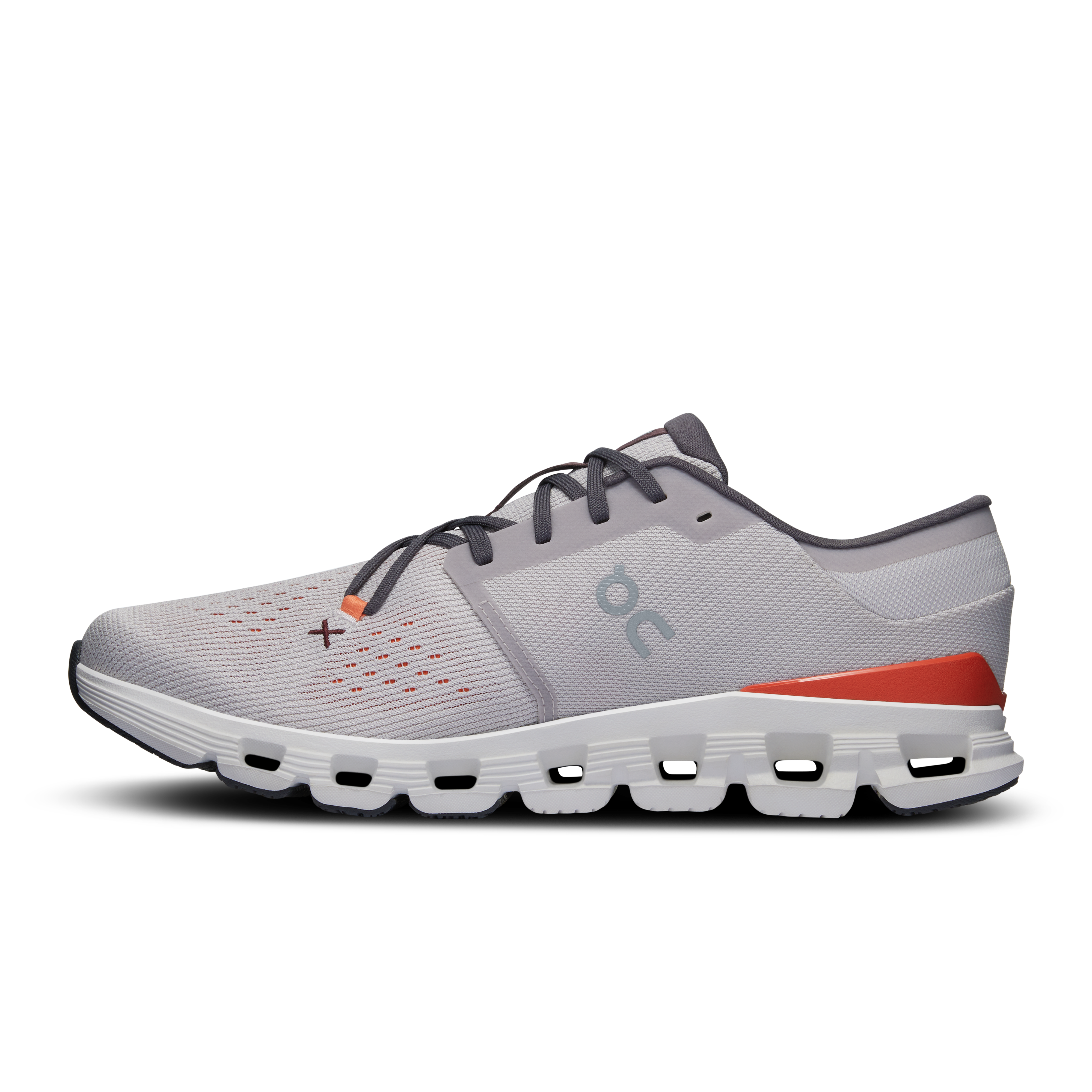 On Running Men's Cloud X 4 Running Shoes - Lightweight & Breathable Silver/Flame Color for Jogging, Gym Workouts & Daily Wear