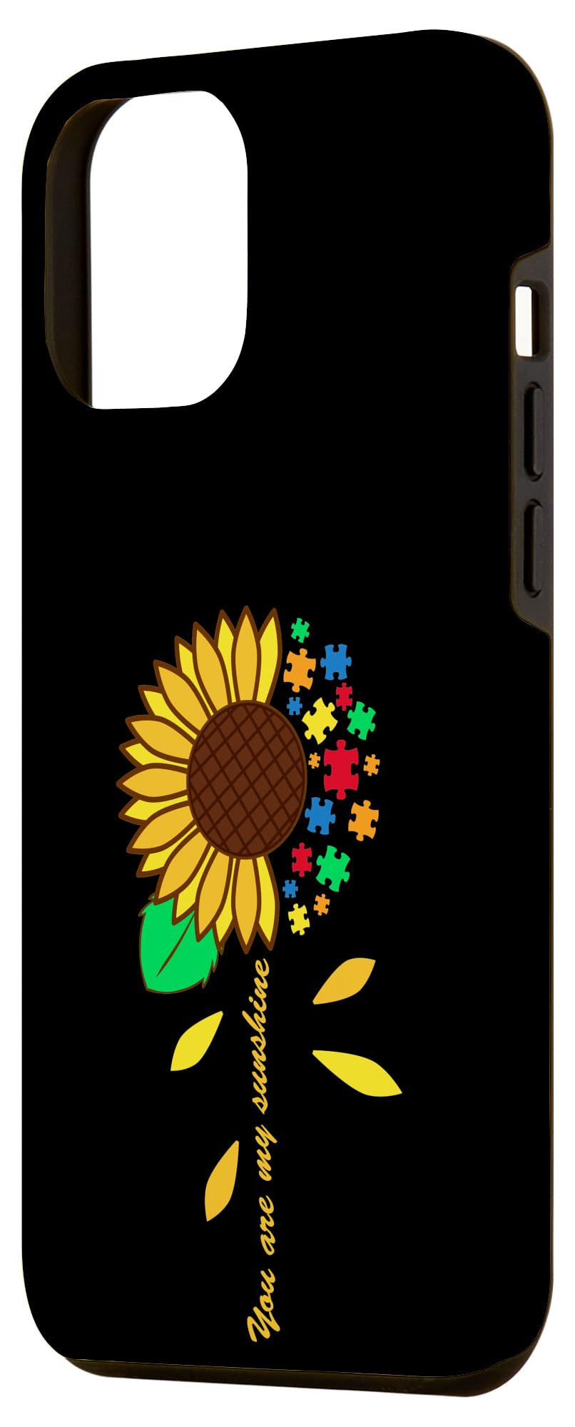 iPhone 12 Pro Max Case - Sunflower Puzzle Piece Design - Autism Awareness Gift - Durable Protective Cover for Everyday Use & Special Occasions