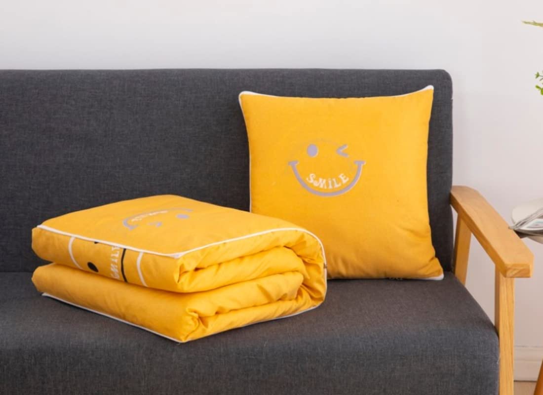 2-in-1 Travel Blanket and Pillow Set - Foldable, Machine Washable Airplane Blanket with Zipper Pocket - Perfect for Car, Airplane, Office & Home Use - Soft Comfort for Traveling, Camping, and Napping