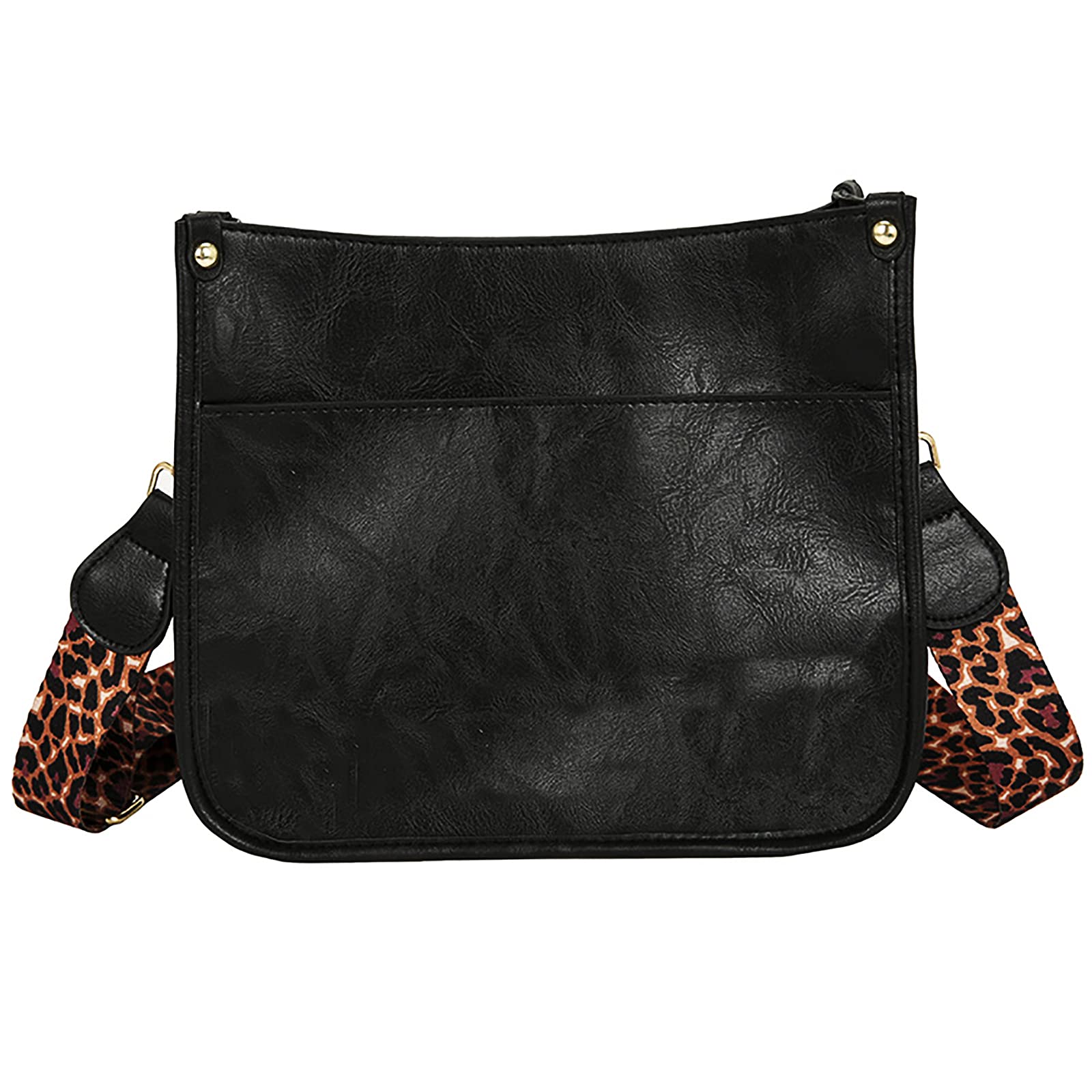 HAIBOLAN Women's Leopard Print Guitar Strap Crossbody Shoulder Bag - Stylish Bucket Purse for Concerts, Travel & Everyday Use