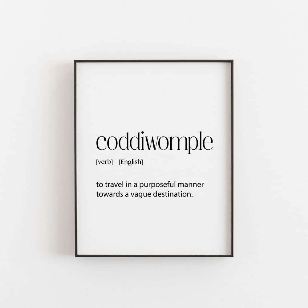 MG Global Coddiwomple Definition Travel Poster - 20 Color Options - 11x17, 16x24, 24x36 Inch Wall Art Prints - Inspirational Travel Decor for Home, Office & Gifts - Perfect for Wanderlust Lovers & Adventure Themed Rooms
