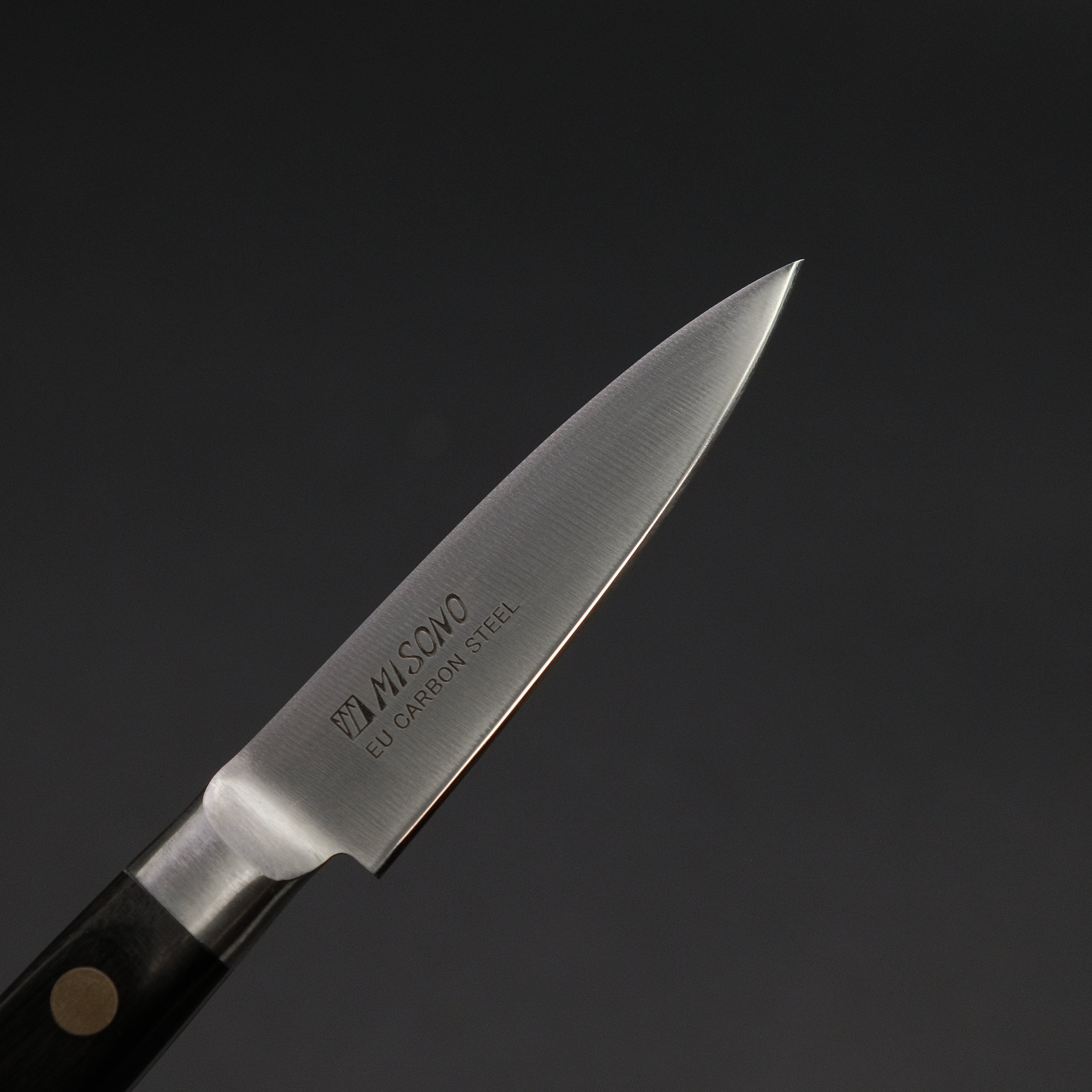 Misono Swedish Carbon Steel Paring Knife 80mm with Pakka Wood Handle - Perfect for Peeling, Slicing Fruits & Vegetables in Kitchen