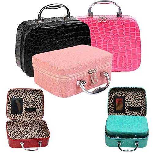 Professional Makeup Brush Bag with Mirror - Travel Cosmetic Organizer Pouch for Brushes & Beauty Tools (20x16x7cm, Multicolor) - Perfect for Travel, Salon Use & Home Storage