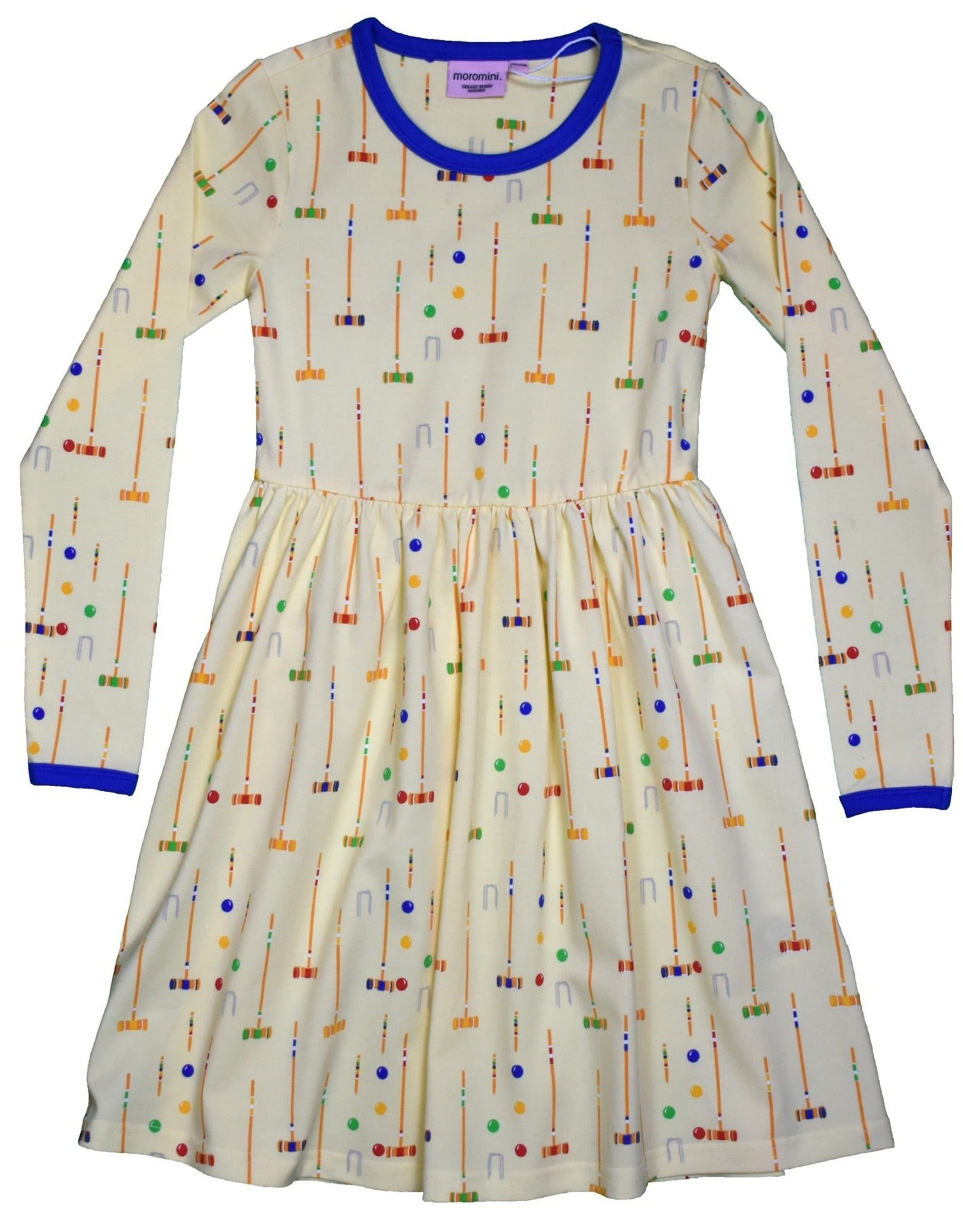 Moromini 939 Croquet Long Sleeve Twirly Dress for Girls - Elegant Floral Print Party & Tea Dress for Special Occasions, School Events & Family Gatherings