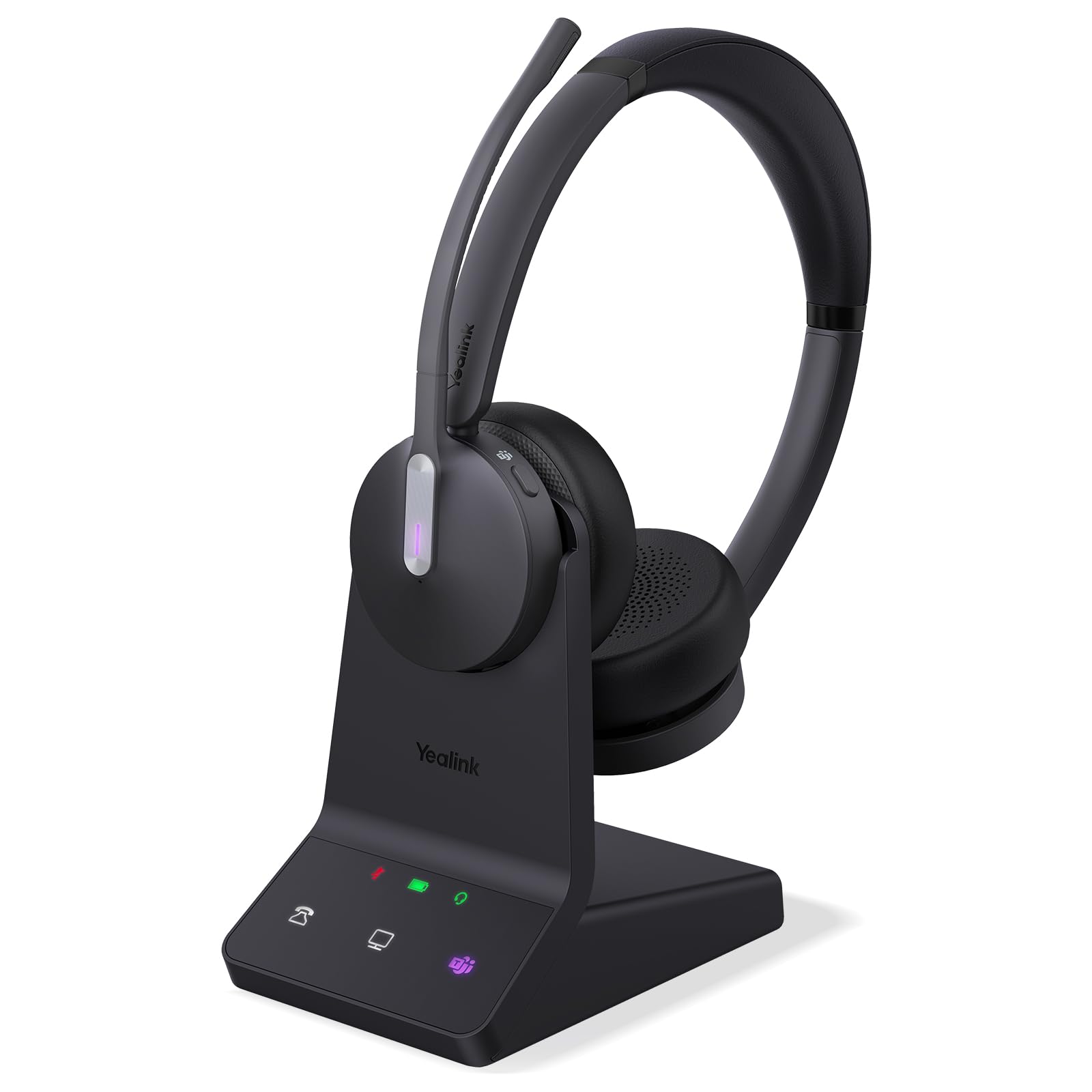 Yealink WH64 Wireless Headset - DECT & Bluetooth Dual-Mode Headphones with 606ft Range | Noise Cancelling Mic for Zoom, Teams, Skype Calls | 32H Talk Time Office Headset for Desk Phone, PC, Cell Phone | Perfect for Remote Work, Call Centers & Home Office