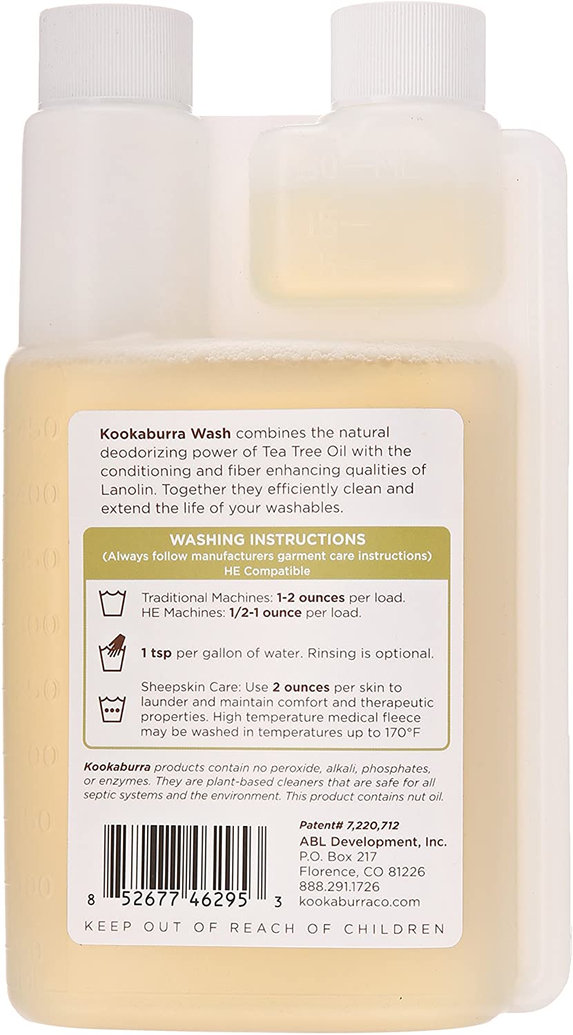 Kookaburra Wool Wash with Lavender - 16oz Natural Laundry Detergent for Delicate Fabrics & Hand Washing - Perfect for Cashmere, Silk & Baby Clothes Care
