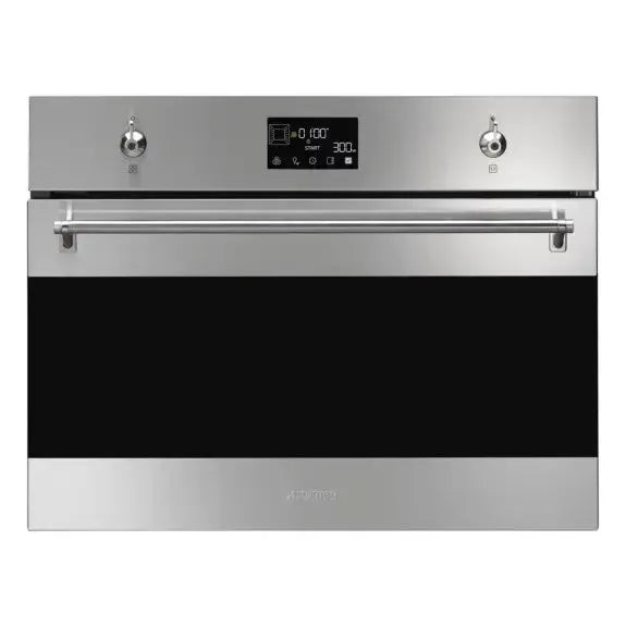 Smeg 45cm Compact Classic Speed Oven - Stainless Steel Built-in Microwave & Convection Oven for Small Kitchens, Apartments & RVs | Fast Cooking & Baking