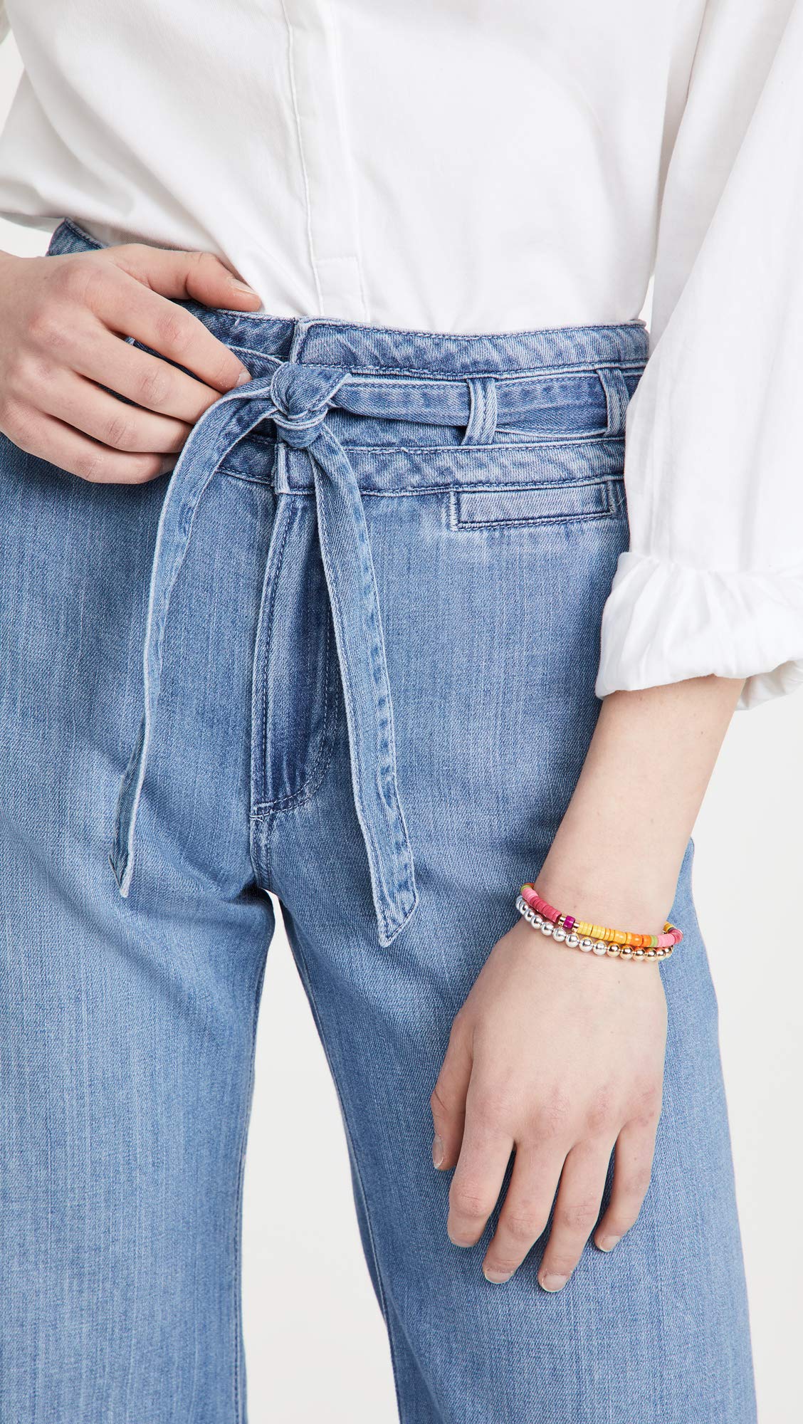PAIGE Women's Anessa Self Belt Relaxed Wide Leg Jean - High Waist Stretch Denim Pants for Casual & Office Wear | Comfortable & Stylish Everyday Outfit