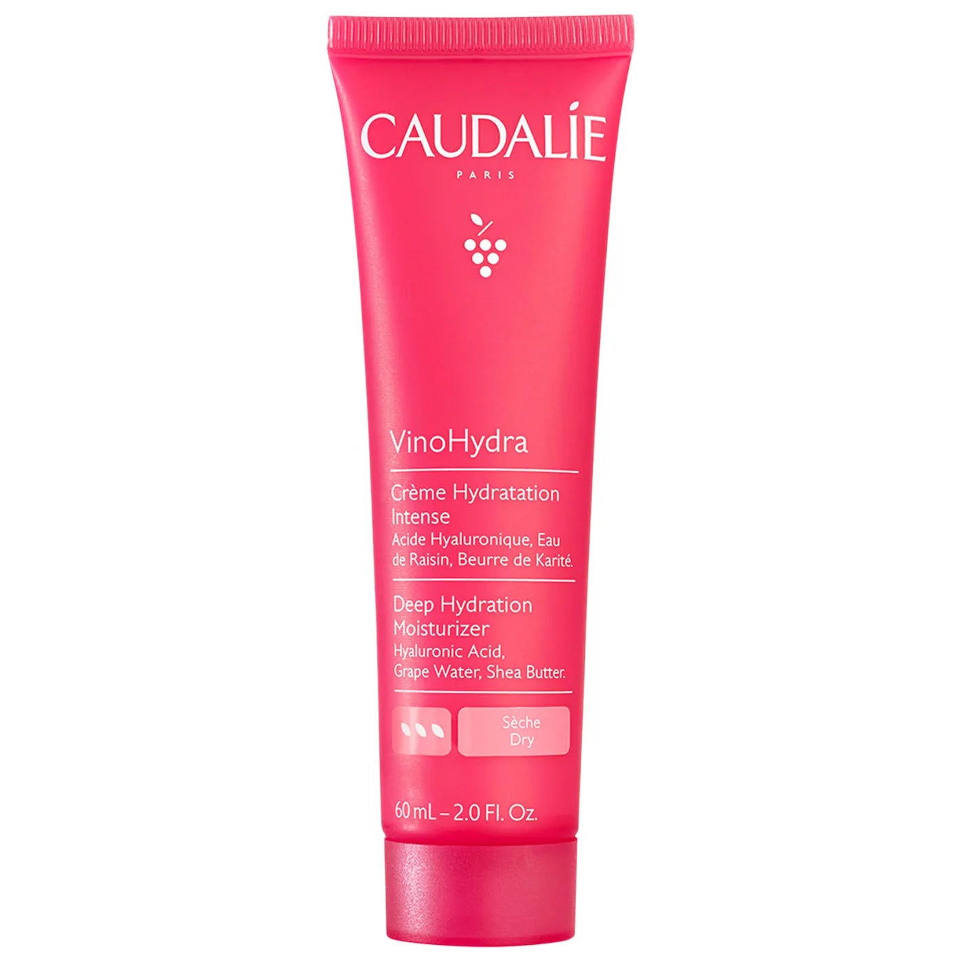 Caudalie VinoHydra Deep Hydration Moisturizer 60ml - Intense Hydrating Face Cream for Dry Skin | Day & Night Moisturizer for Glowing Skin | Perfect for Winter Skincare Routine & Travel Essentials
