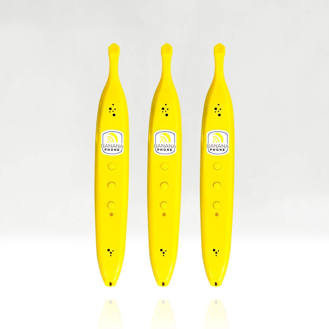 Banana Phone Bluetooth Handset - Wireless Headset for iPhone & Android Phones (3-Pack) - Perfect for Office, Home & Car Hands-Free Calling