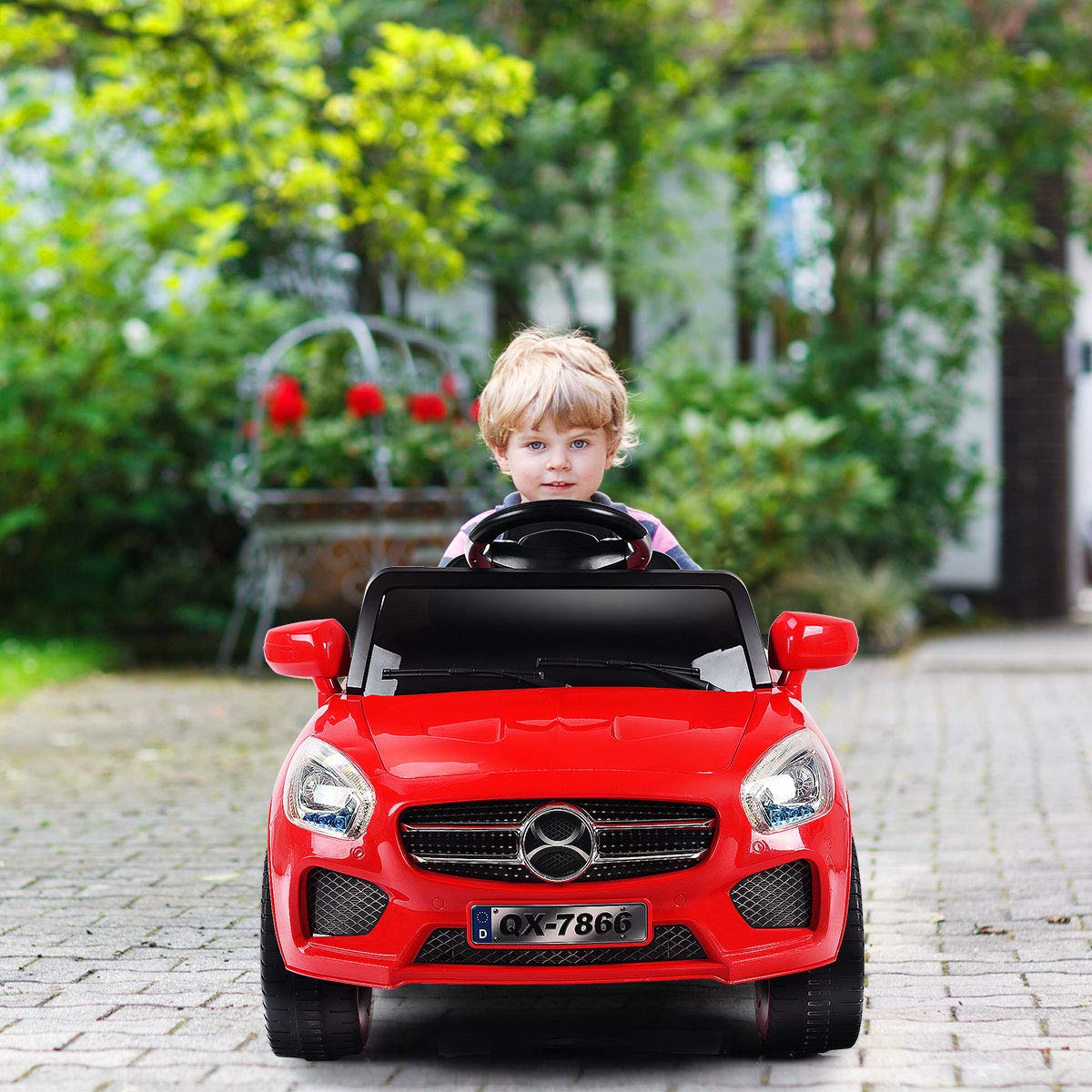 Costzon 6V Kids Ride On Car with Parental Remote Control & Foot Pedal - Battery Powered Toy Vehicle with LED Lights & MP3 Player - Red Ride On Car for Toddlers (Perfect for Indoor/Outdoor Play, Birthday Gifts & Preschool Learning)
