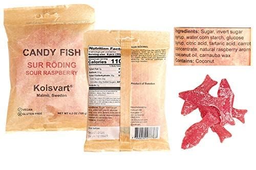Kolsvart Swedish Candy Variety Pack - 5 Flavors (Raspberry, Blackcurrant, Sour Blueberry, Elderflower) 4.2oz - Perfect for Parties, Gifts & Swedish Food Lovers