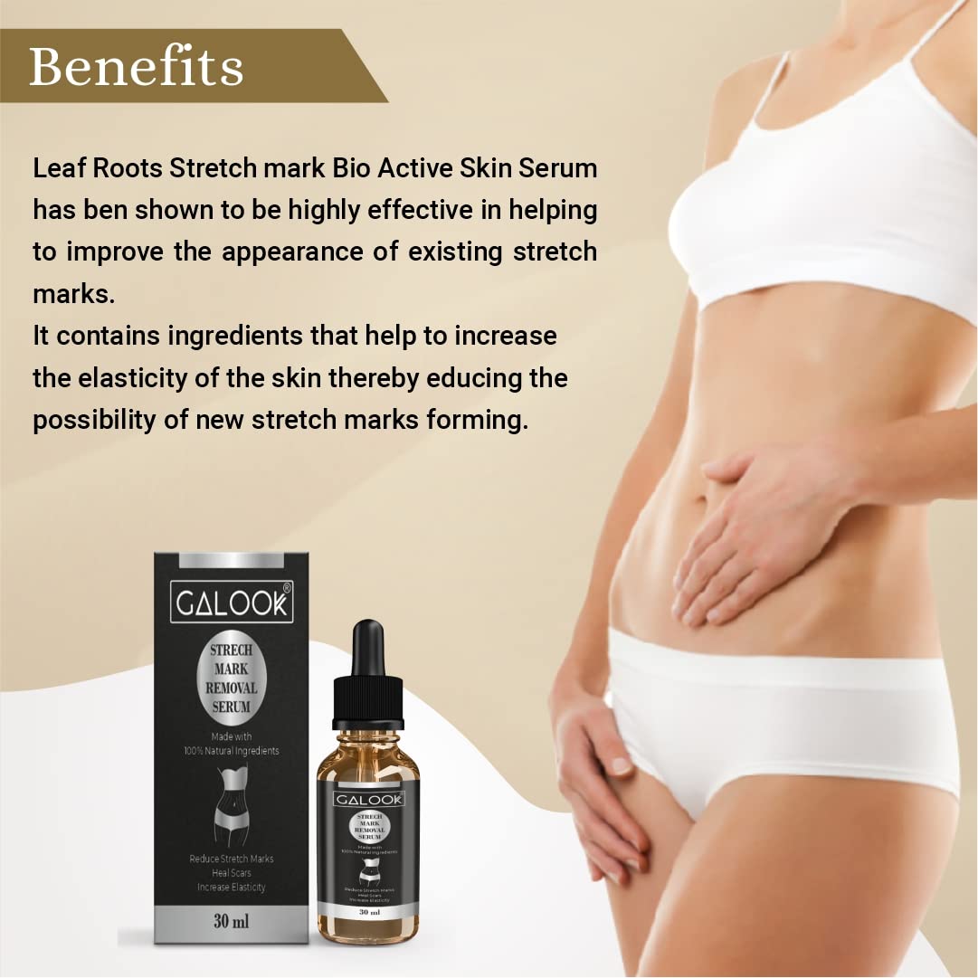 Galook Organic Bio Oil for Stretch Marks & Scar Removal - Pregnancy Safe Serum Cream for Women, Anti-Cellulite & Hyperpigmentation Treatment | Postpartum Care & Skin Repair Solution