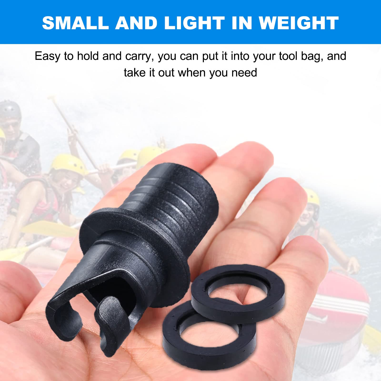 4Pcs Inflatable Kayak Pump Adapter - Universal Air Valve Hose Connector for SUP Paddle Board, Inflatable Boat & Water Sports Gear - Compatible with Halkey Roberts Valve - Perfect for Kayaking, Boating & Beach Activities