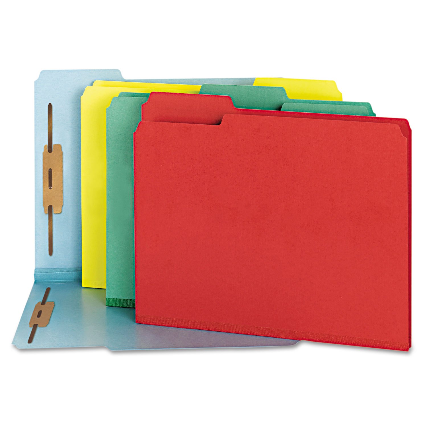 Red 1/3 Tab Letter Size Manila Folders with 2 Fasteners - 50 Pack/Box | Perfect for Office Filing, Document Organization & School Projects