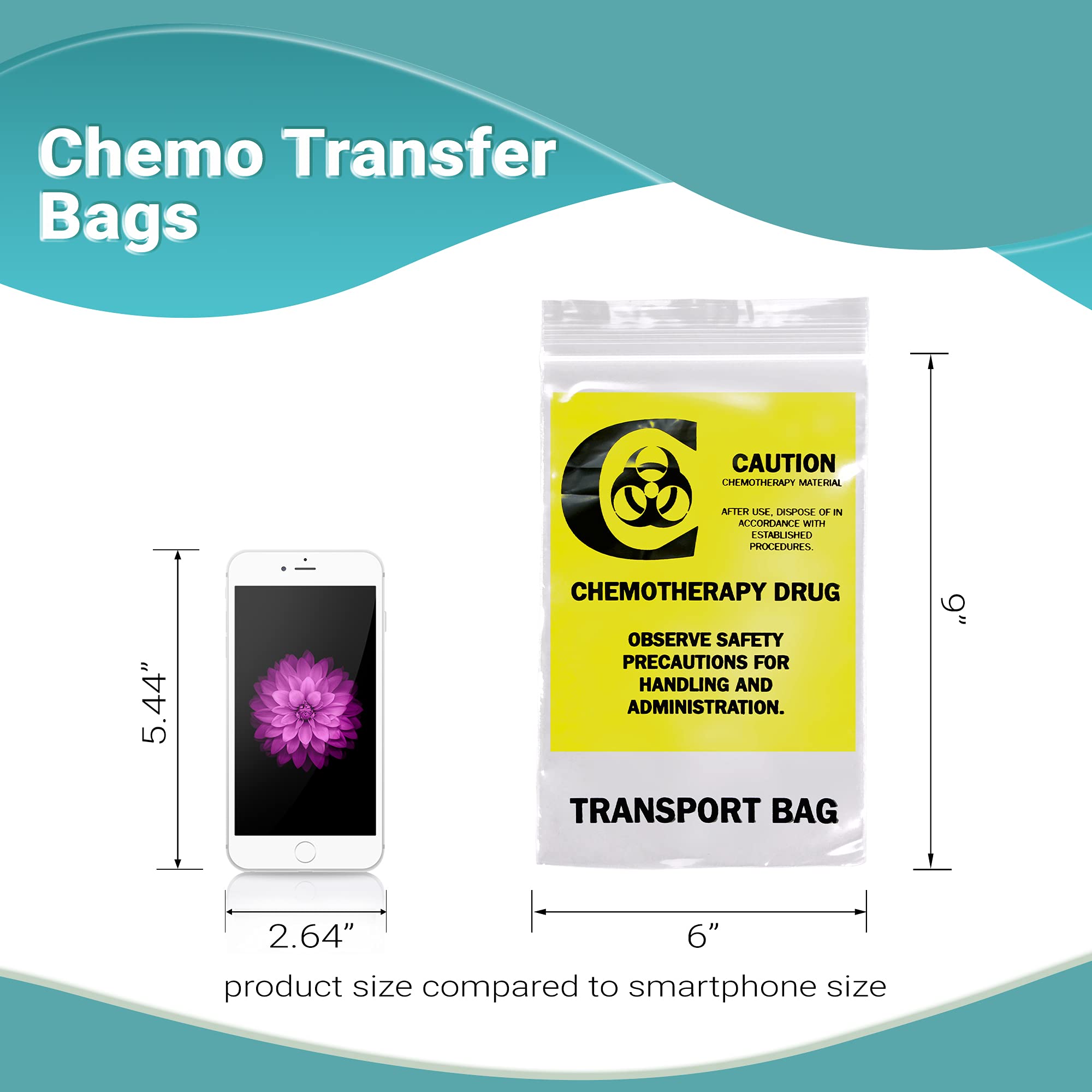 APQ 1000 Pack 6x9 Inch Clear Chemo Transfer Bags with Zipper - 4 Mil Ultra Thick Polyethylene - Biohazard Medical Waste Bags for Hospitals, Clinics & Home Healthcare - Ideal for Safe Disposal of Chemotherapy Supplies & Medical Waste