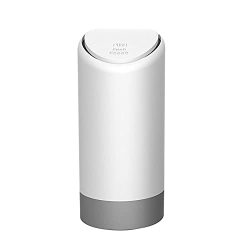 1Pc White Silicone Mini Car Trash Can - Auto Trash Bin Organizer, Car Garbage Bin with Lid, Ashtray & Dust Case Holder - Perfect for Road Trips, Commuting & Keeping Your Vehicle Clean
