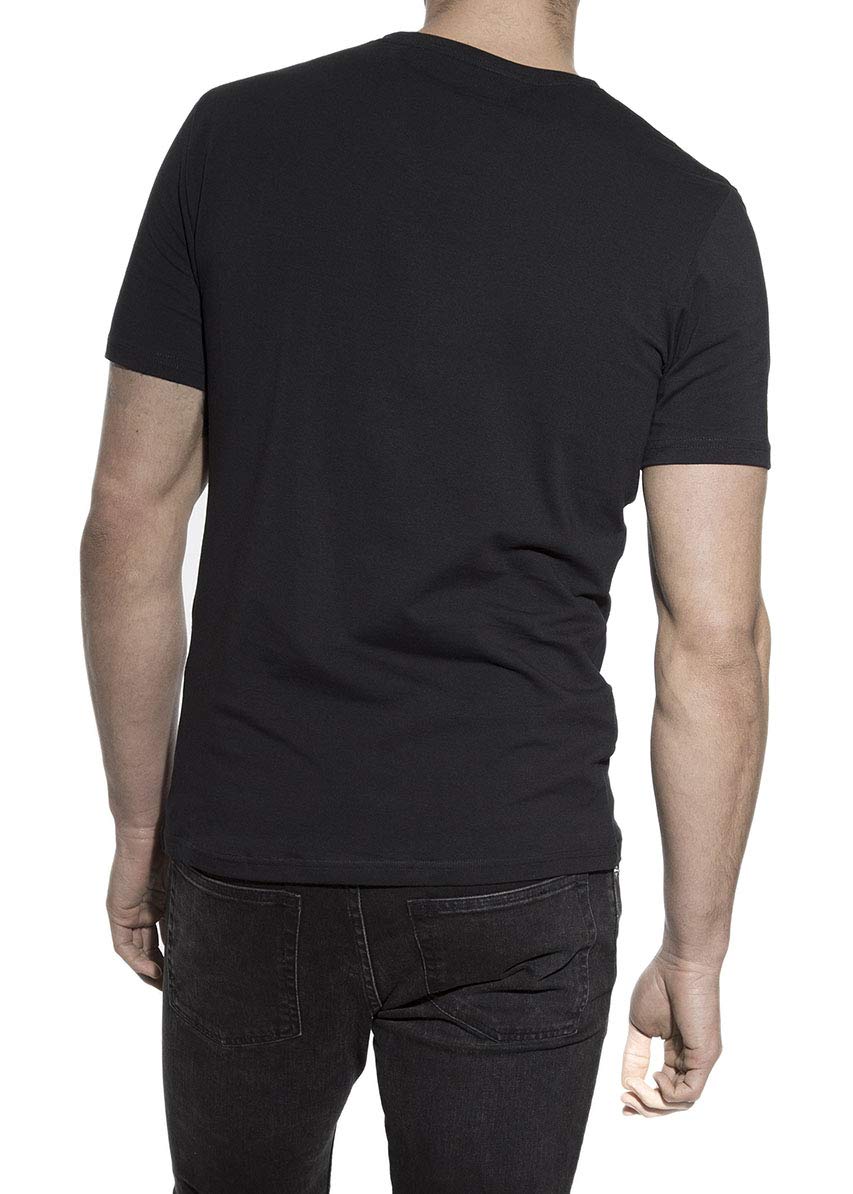Premium V-Neck T-Shirt for Men - Soft Cotton Breathable Undershirt - Black (Large) - Ideal for Layering, Casual Wear & Gym Workouts