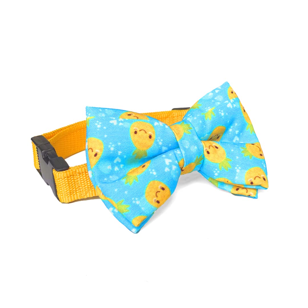 Stylish Tuxedo Hawaiian Breeze Dog Bow Tie with Adjustable Collar - Blue Pet Formal Wear for Weddings, Parties & Photos (Medium-Large Size)