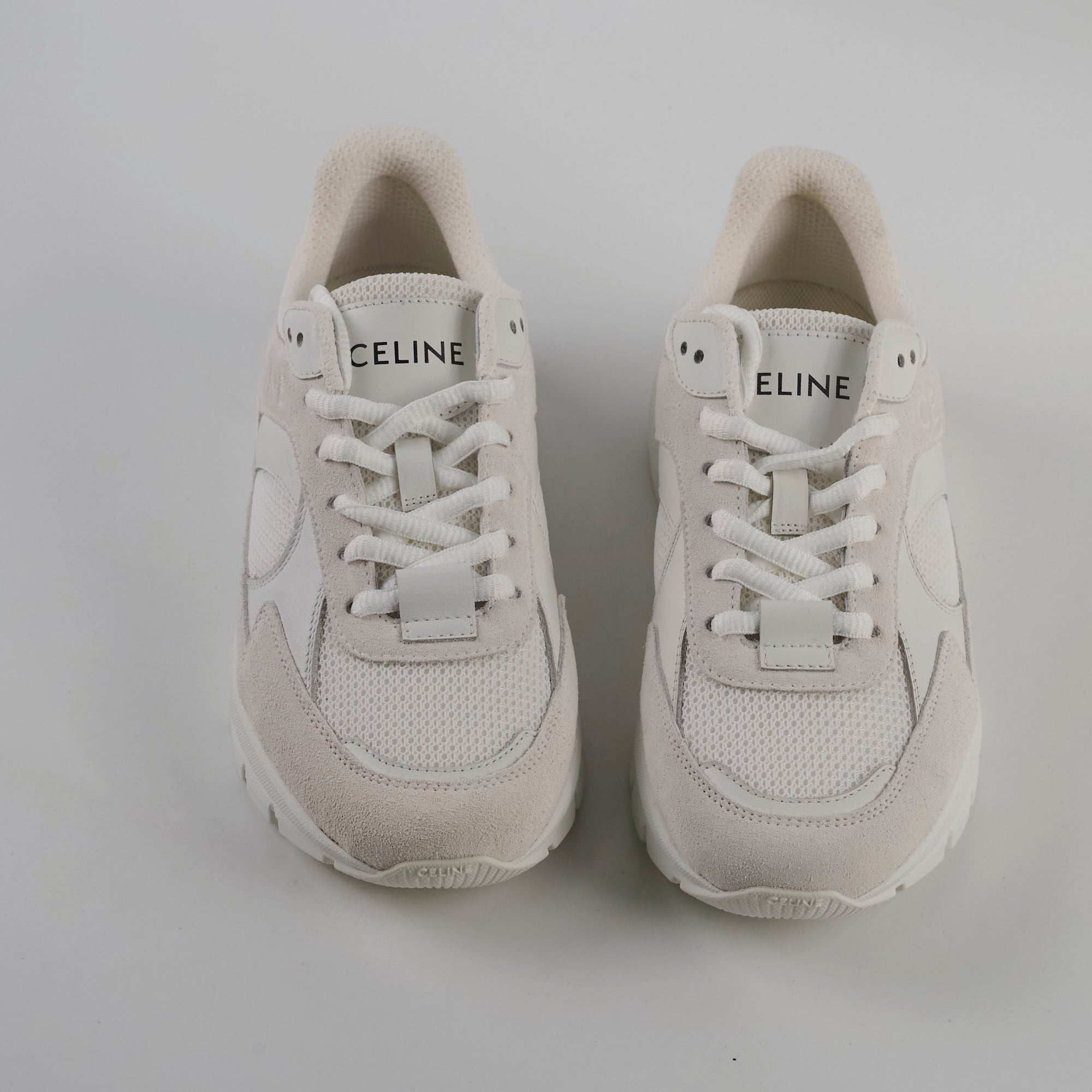 Celine Runner CR 03 Low Lace Up Sneakers - Mesh & Suede Calfskin Men's Fashion Shoes for Casual Wear & Street Style