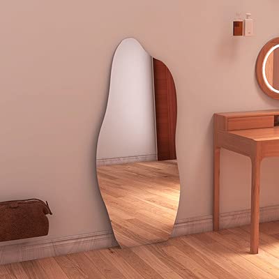 Nordic Style Frameless Full-Length Mirror 120x50cm - Modern Irregular Dressing Mirror for Bedroom, Bathroom & Vanity - Perfect for Makeup, Outfit Checks & Home Decor