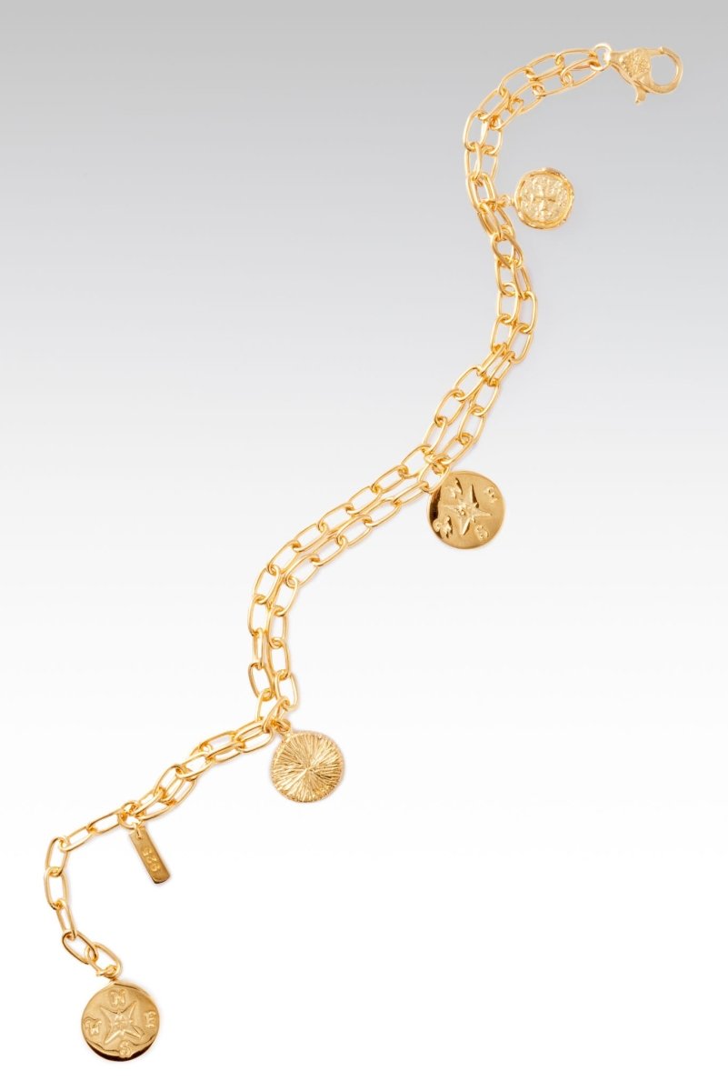 18K Gold Direct My Path Bracelet with White Zircon - Elegant Spiritual Jewelry for Women, Perfect for Meditation, Yoga & Daily Wear