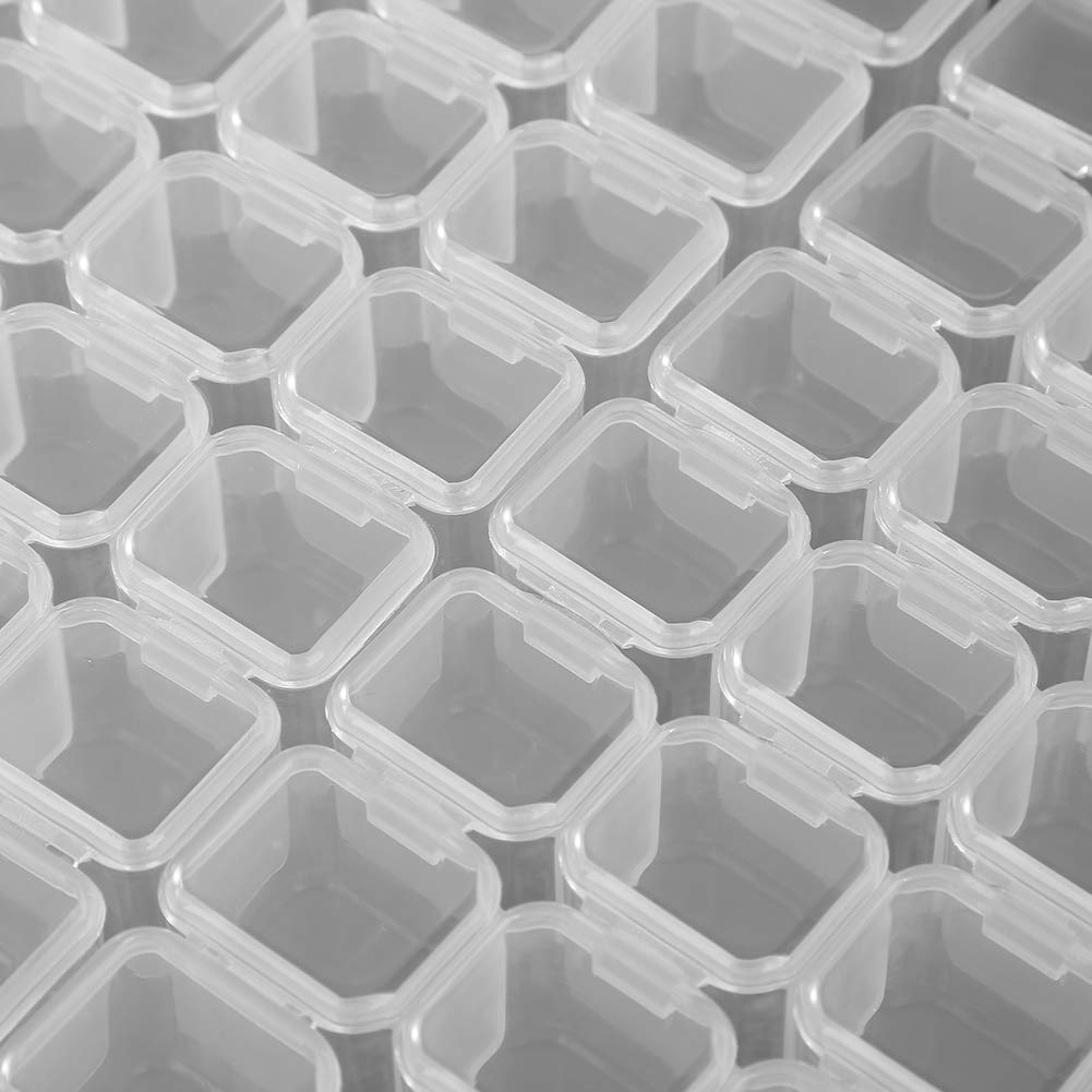 Yosoo 56-Slot Plastic Storage Box - Jewelry Organizer for Nail Art, Rhinestones & Fishing Hooks | Portable Small Accessories Container for DIY Crafts, Travel & Home Organization