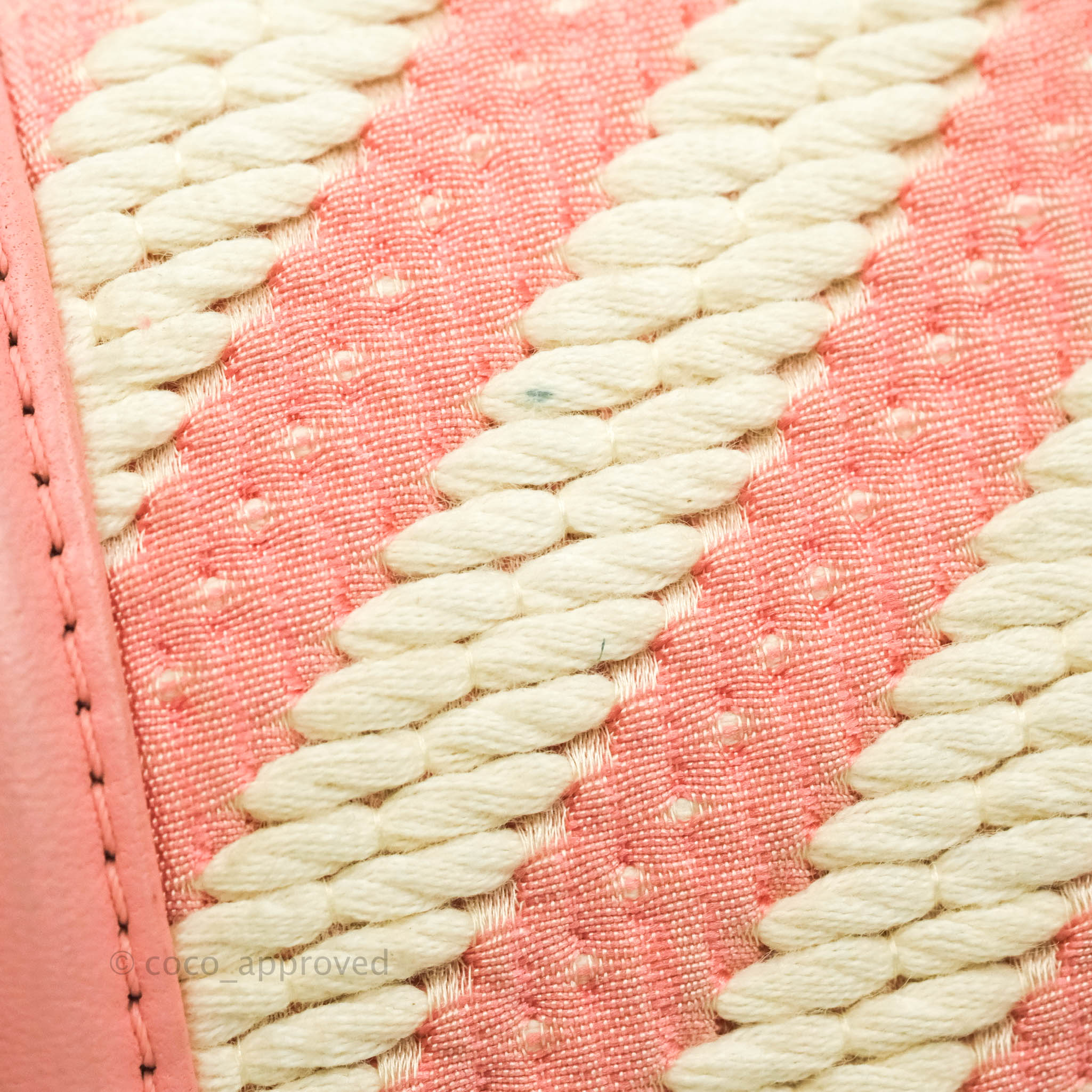 Chanel Chevron Small Boy Bag in Pink & White Fabric with Aged Gold Hardware - Perfect for Women's Fashion, Luxury Handbags & Everyday Elegance
