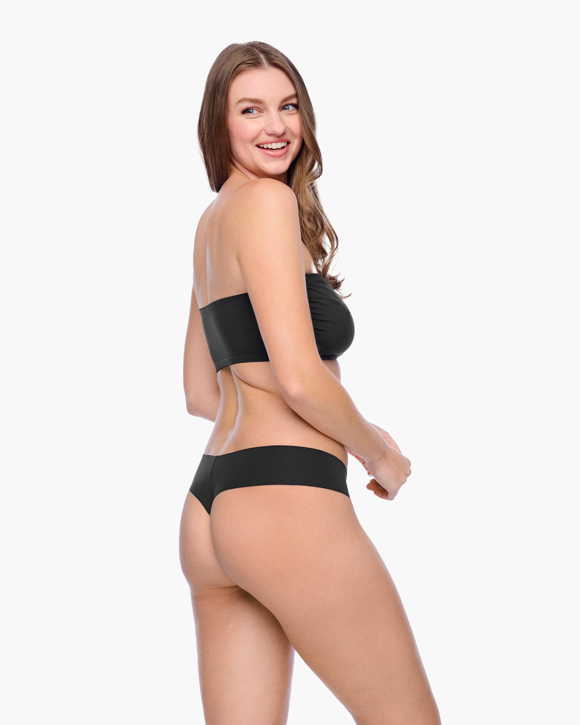 Free Cut Micro Bandeau Bikini Top - Curvy Black Swimwear for Women | Perfect for Beach Vacations, Pool Parties & Summer Getaways