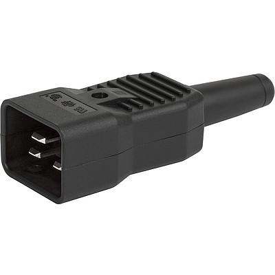 IEC C20 Appliance Power Outlet - 16A, Black, 10/8mm Wire Size, 3 x 1.5mm²/14AWG - Perfect for Data Centers, Server Racks & Industrial Equipment