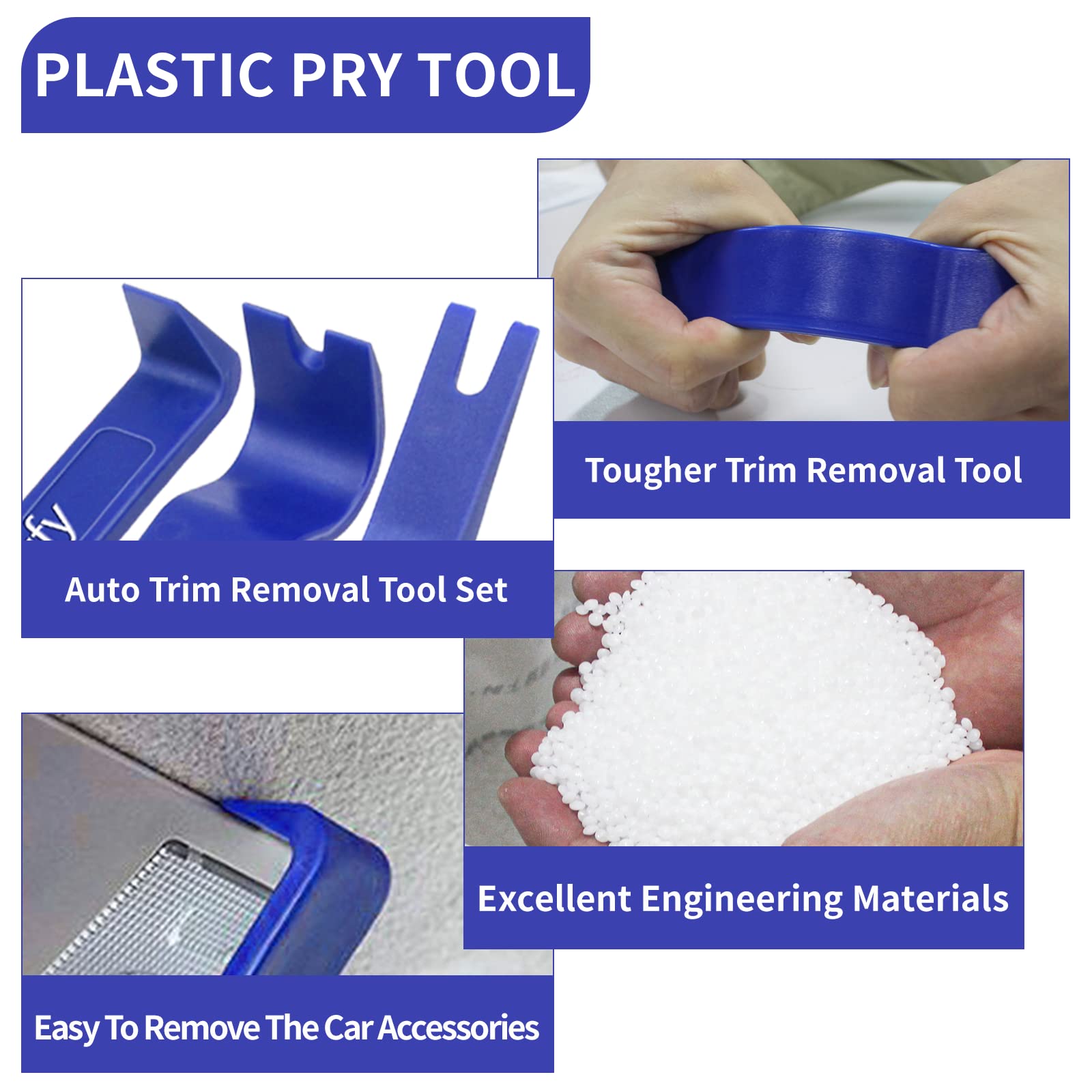 Cowfy 16-Piece Auto Trim Removal Tool Kit - Plastic Pry Tools for Car Dashboards, Door Panels, Window Molding & Audio Clip Fastener Removal - Perfect for Car Interior Repair & DIY Auto Detailing