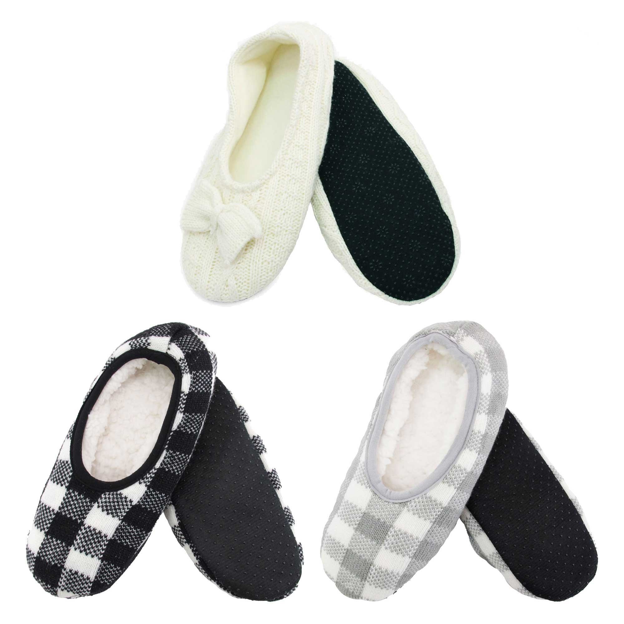 BambooMN Super Soft Warm Cozy Fuzzy Slippers for Adults - Medium/Large Size Non-Slip Indoor Home & Travel Socks - Perfect for Relaxing at Home, Lounging, and Cold Weather Comfort