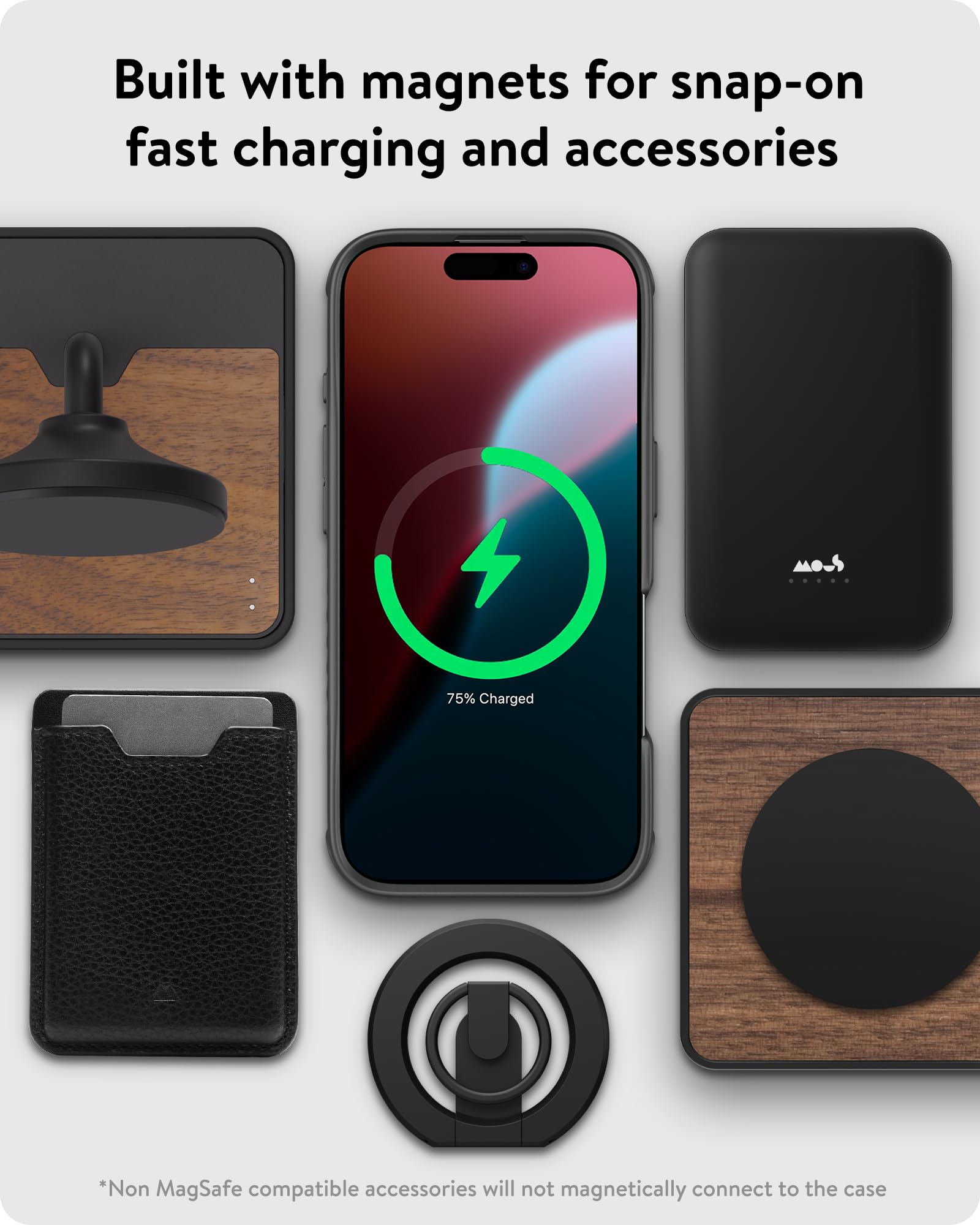 Mous iPhone 16 Pro Max Case with MagSafe - Limitless 6.0 Walnut Wood Protective Shockproof Cover | Perfect for Outdoor Adventures, Travel & Daily Protection