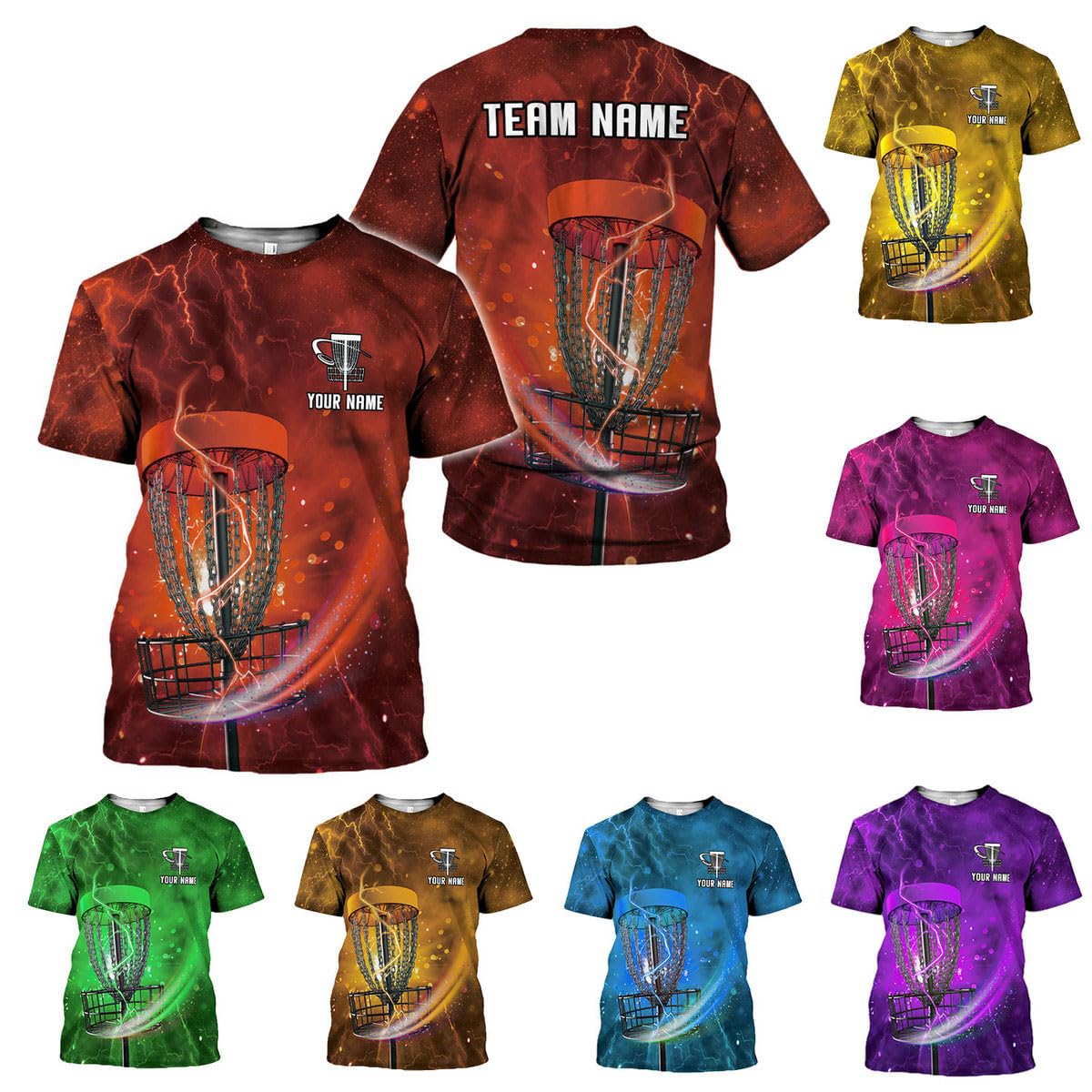 Custom 3D Printed Disc Golf T-Shirt for Men | S-5XL Sizes | Breathable & Durable Golf Tee | Perfect for Tournaments & Casual Play