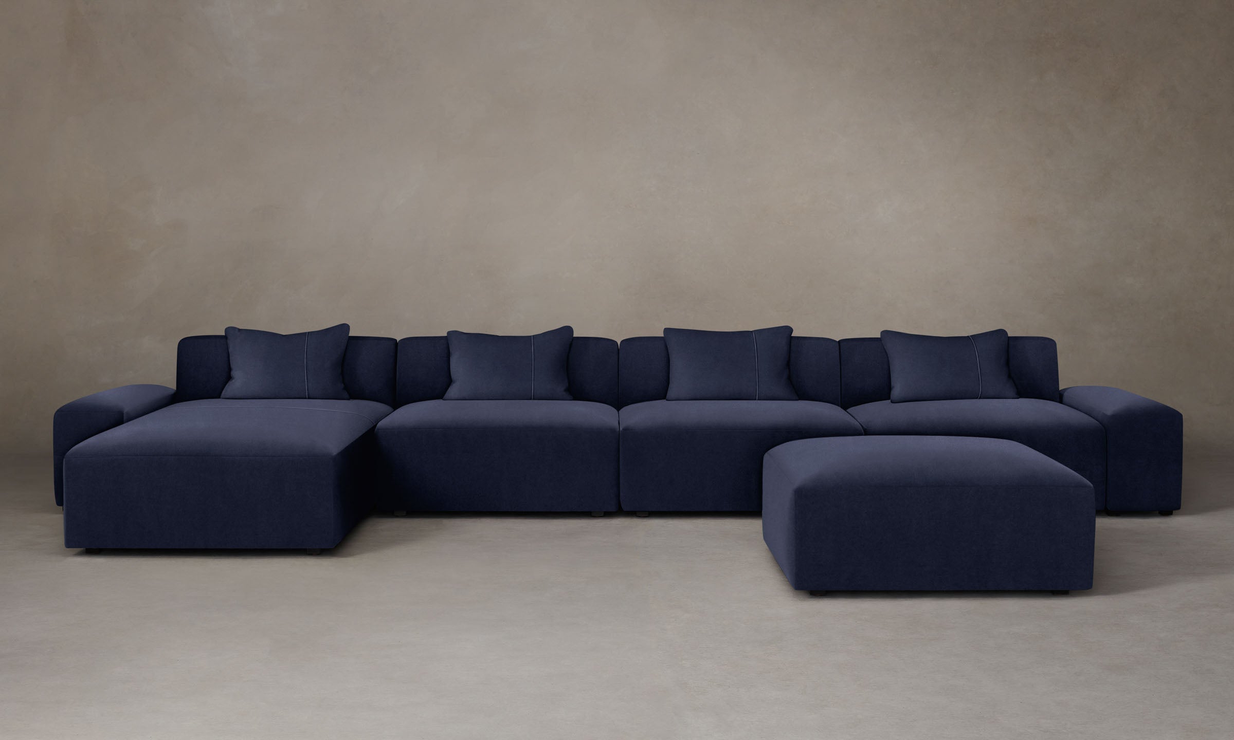The Breuer Modular Sectional Sofa - Performance Velvet Upholstery in Midnight Blue | Perfect for Living Room, Lounge & Home Theater Comfort