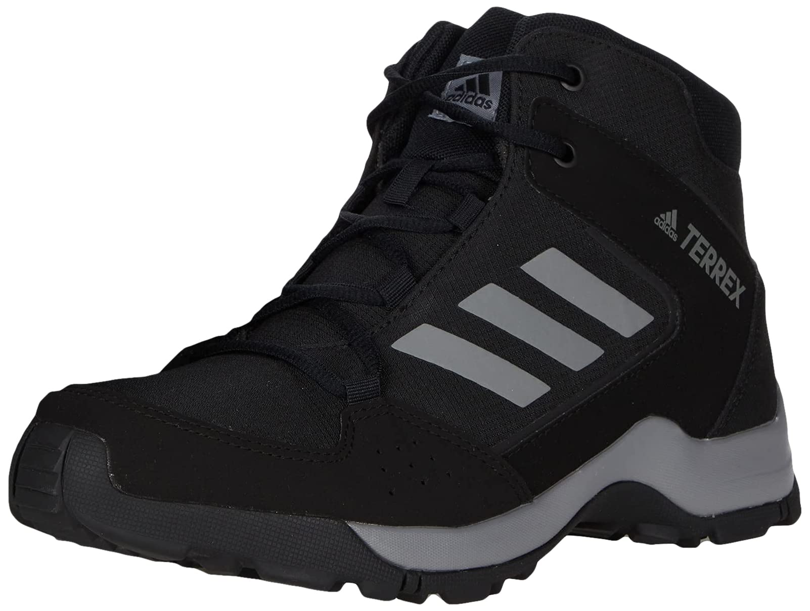 Adidas Terrex Hyperhiker Kids Hiking Shoes - Black/Grey/Black | Size 1.5 Little Kid M | Durable Outdoor Footwear for Hiking & Adventure Activities