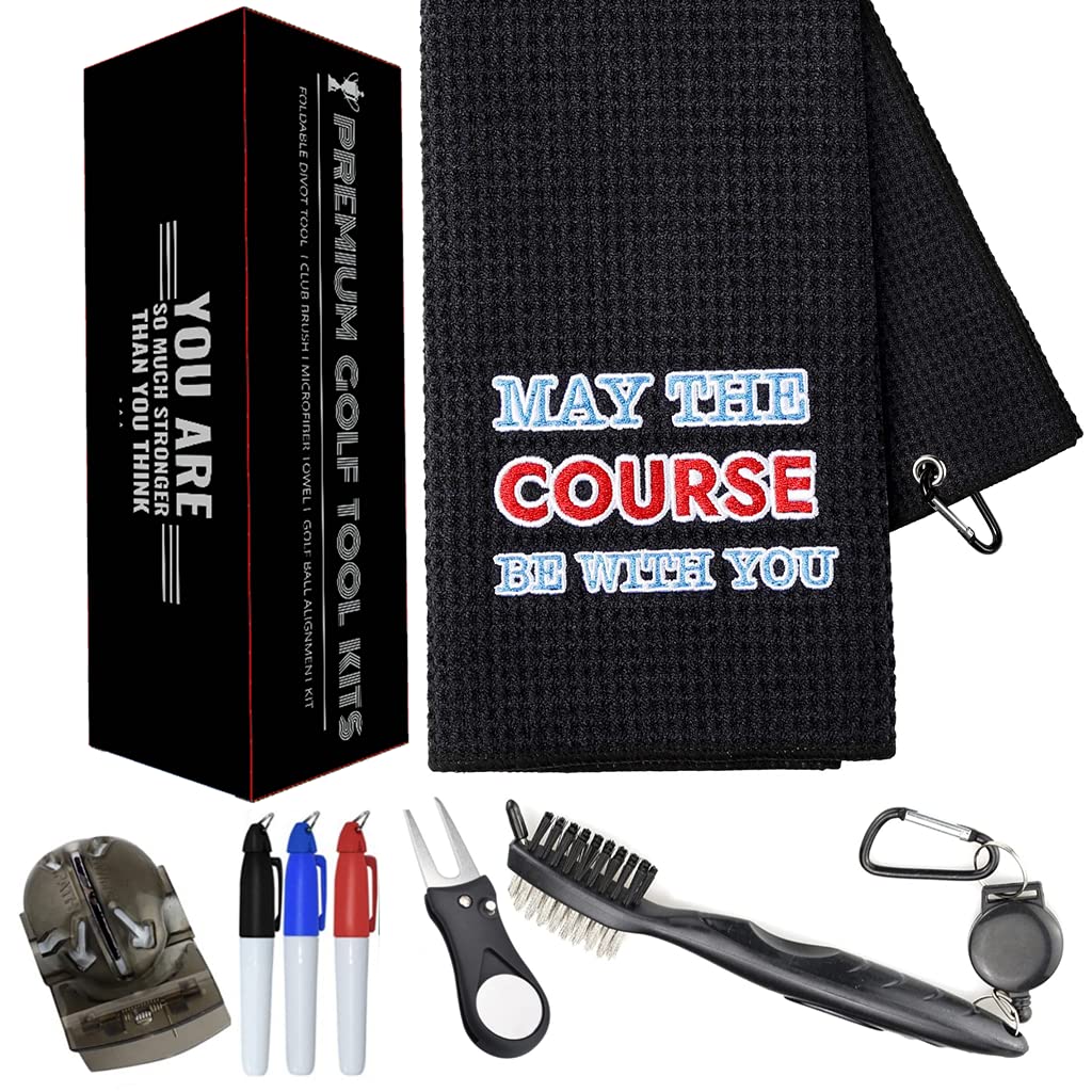 **Premium Golf Accessories for Men - Funny Dad Gifts, Golf Towel, Club Cleaner & Divot Repair Tool | Perfect for Golfers, Father's Day & Course Maintenance**