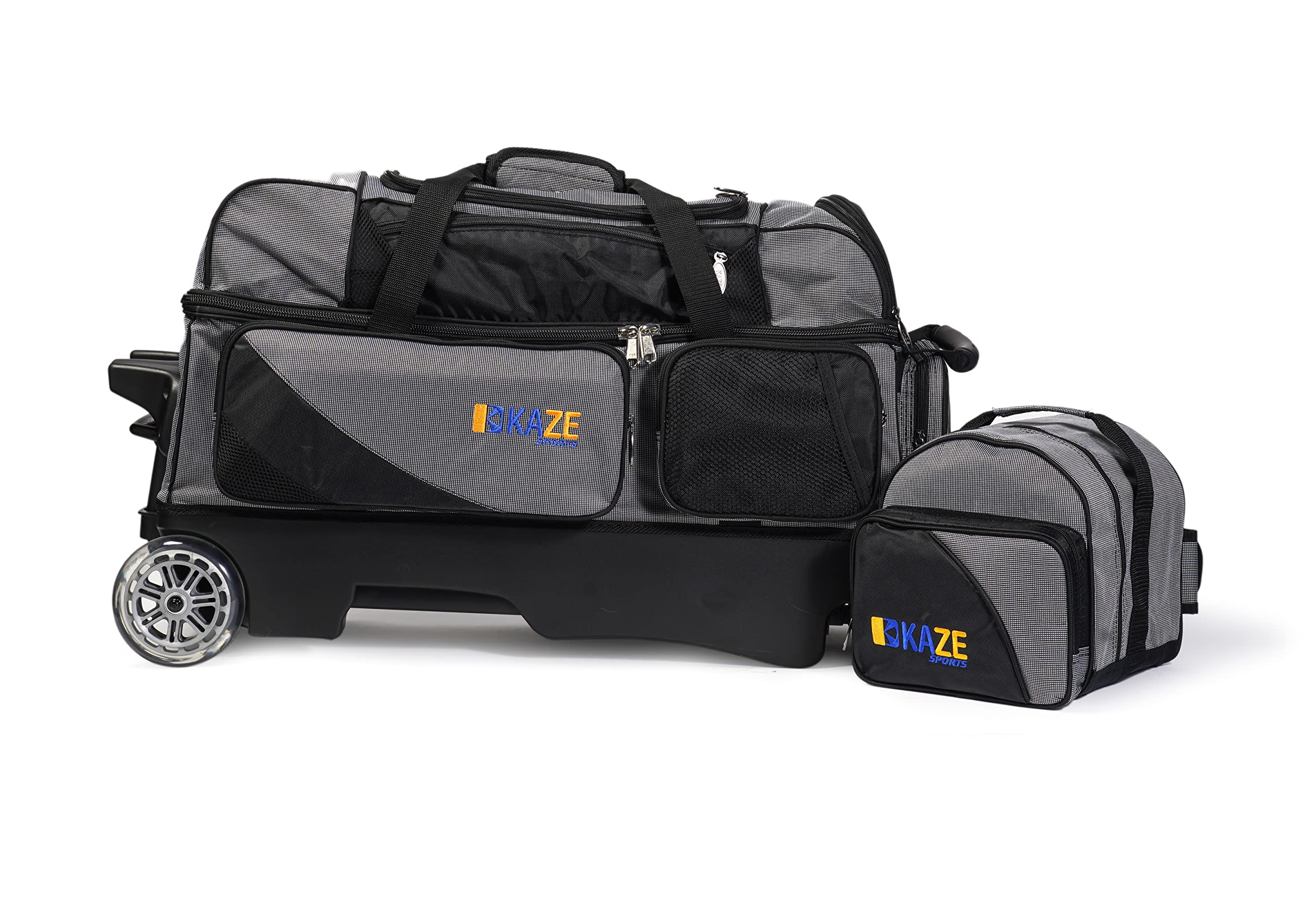 3 Ball Bowling Roller Bag with 1 Ball Color Matching Tote - Durable Bowling Accessories for League Play & Practice Sessions