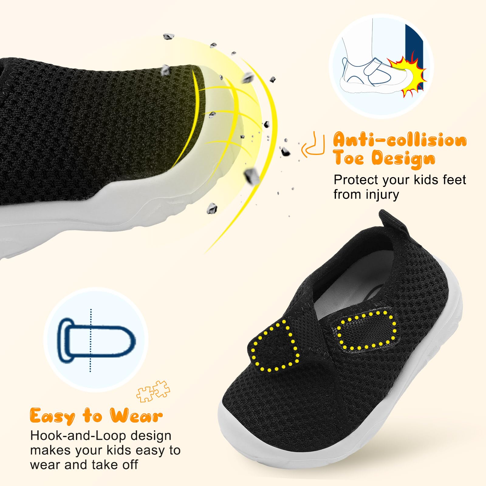 JOINFREE Barefoot Kids Sneakers - Lightweight Breathable for Toddlers Boys & Girls - Perfect for School & Play