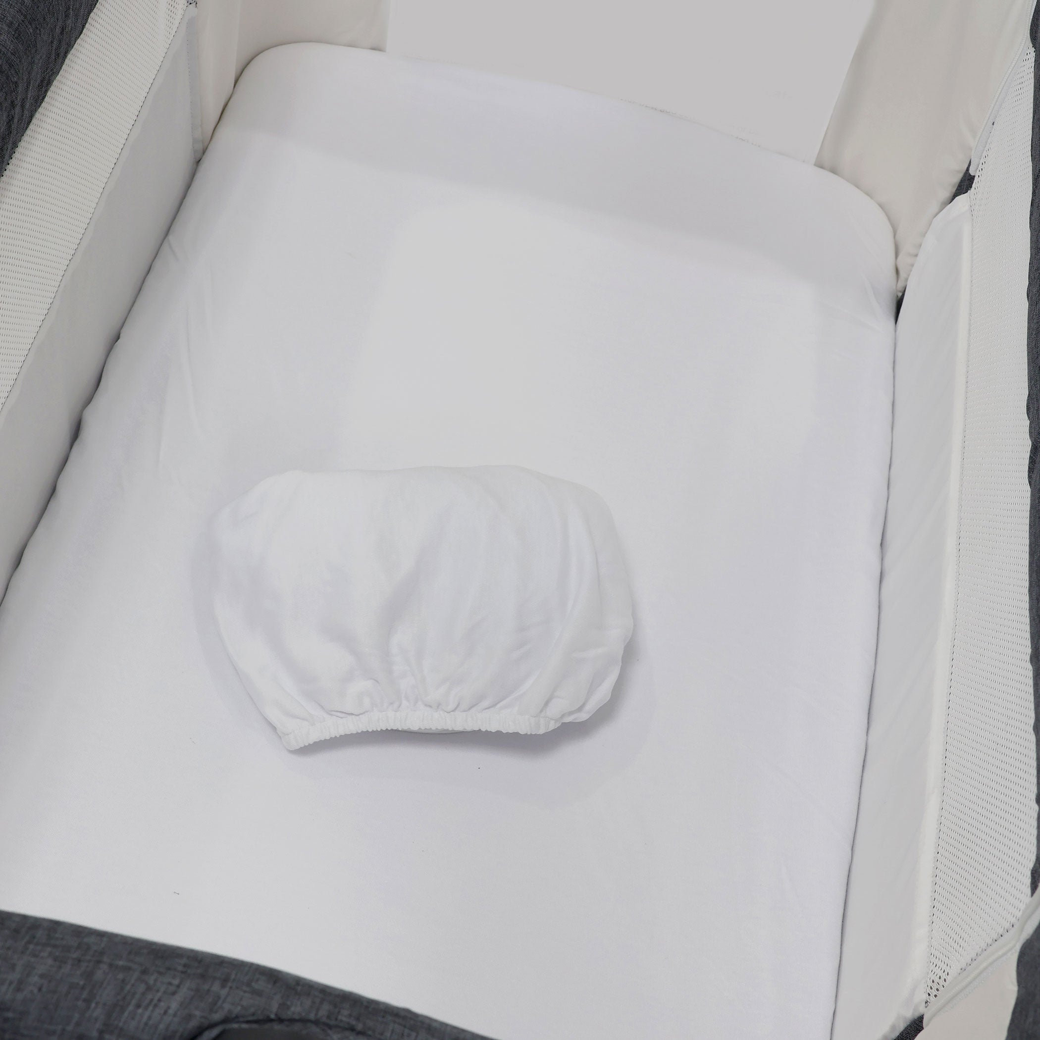 Premium 2-Pack Bamboo White Jersey Fitted Sheets for Co-Sleeper & Bedside Bassinet - Soft Breathable Crib Sheets for Baby Nursery, Daycare & Travel