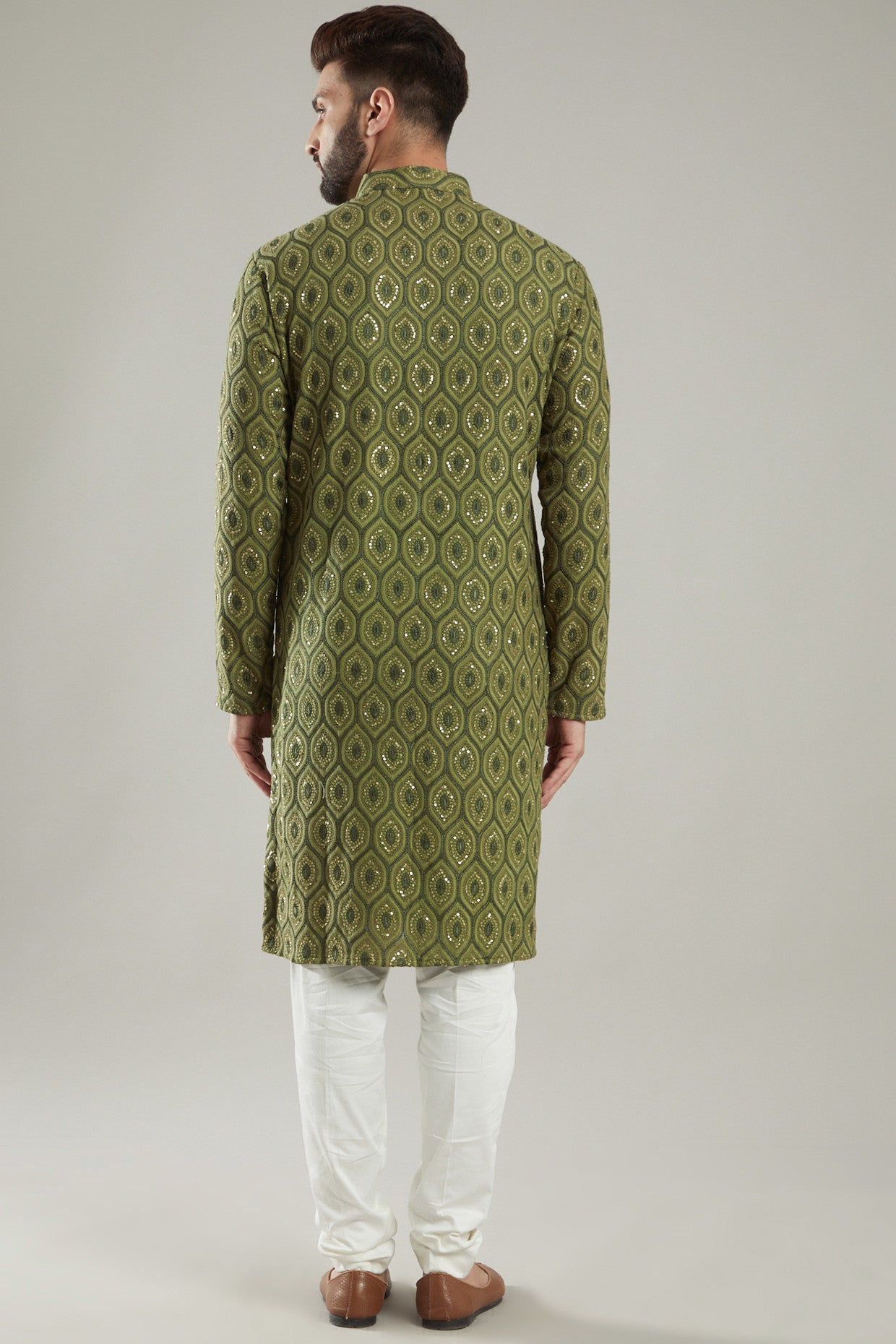 Mehendi Green Silk Embroidered Kurta for Women | Traditional Indian Ethnic Wear | Perfect for Festivals, Weddings & Special Occasions