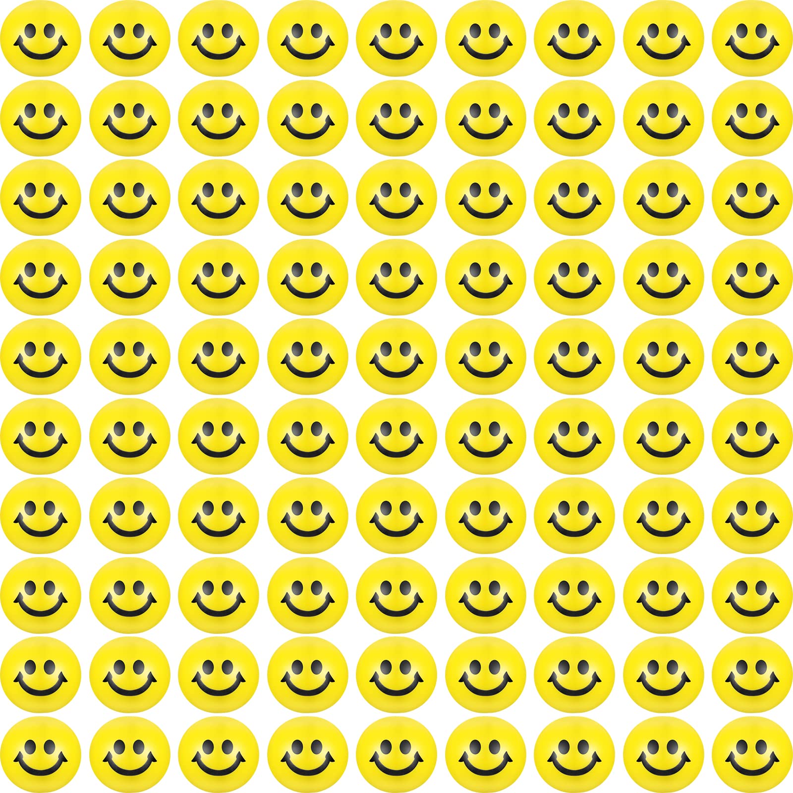 Vinsot 100-Pack 2 Inch Yellow Smiley Face Stress Balls - Bulk Mini Foam Stress Relief Toys for Kids & Adults | Perfect for Classroom Rewards, Office Gifts, Party Favors & Anxiety Relief