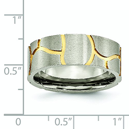 Men's 8mm Titanium Wedding Band Ring - Yellow IP-plated for Grooms & Anniversaries