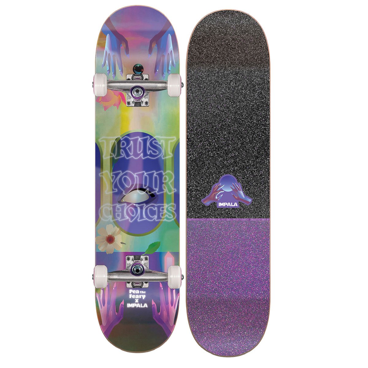Impala Skateboard Mystic 8.0 Pea the Feary Complete Cruiser Board for Beginners & Adults - Perfect for Commuting, Campus Riding & Street Skating