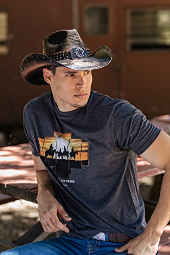Men's Western Hat with Lone Star Studs for Cowboy Style